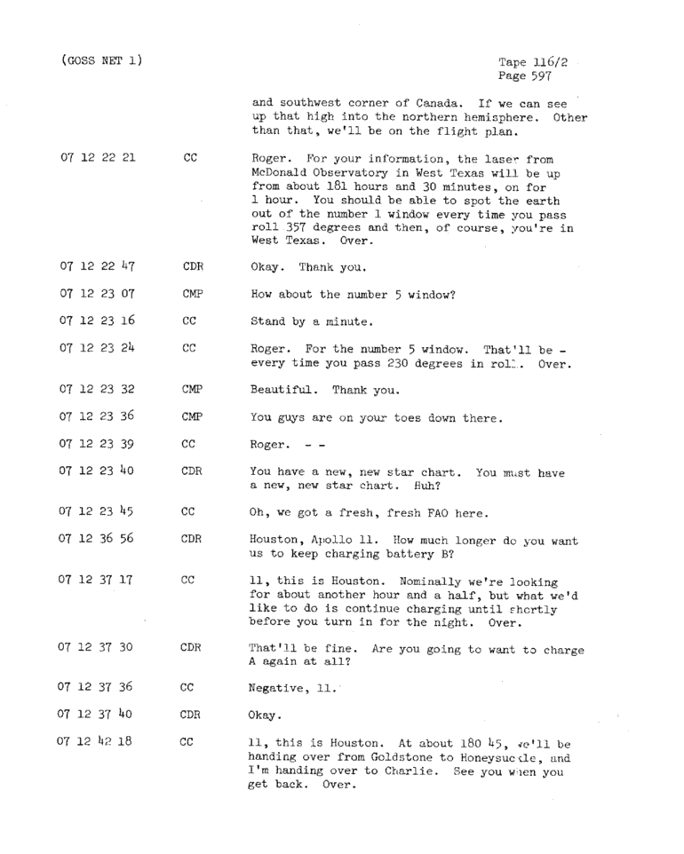 Page 599 of Apollo 11’s original transcript