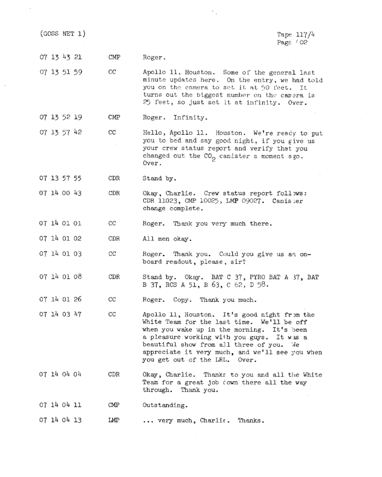 Page 604 of Apollo 11’s original transcript