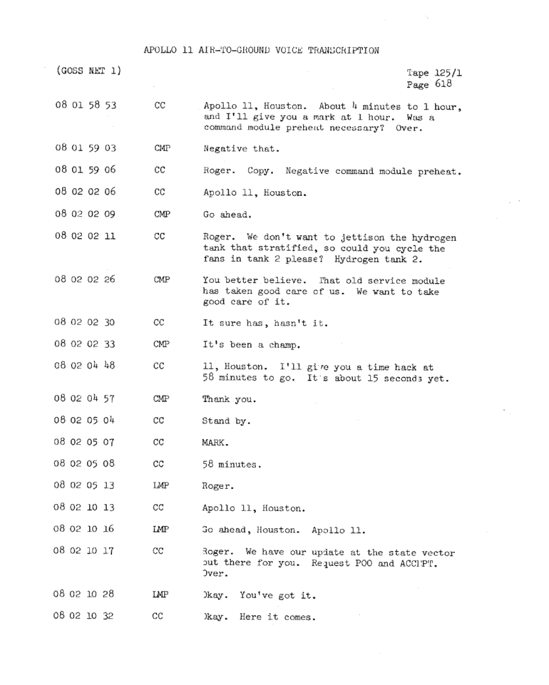 Page 620 of Apollo 11’s original transcript
