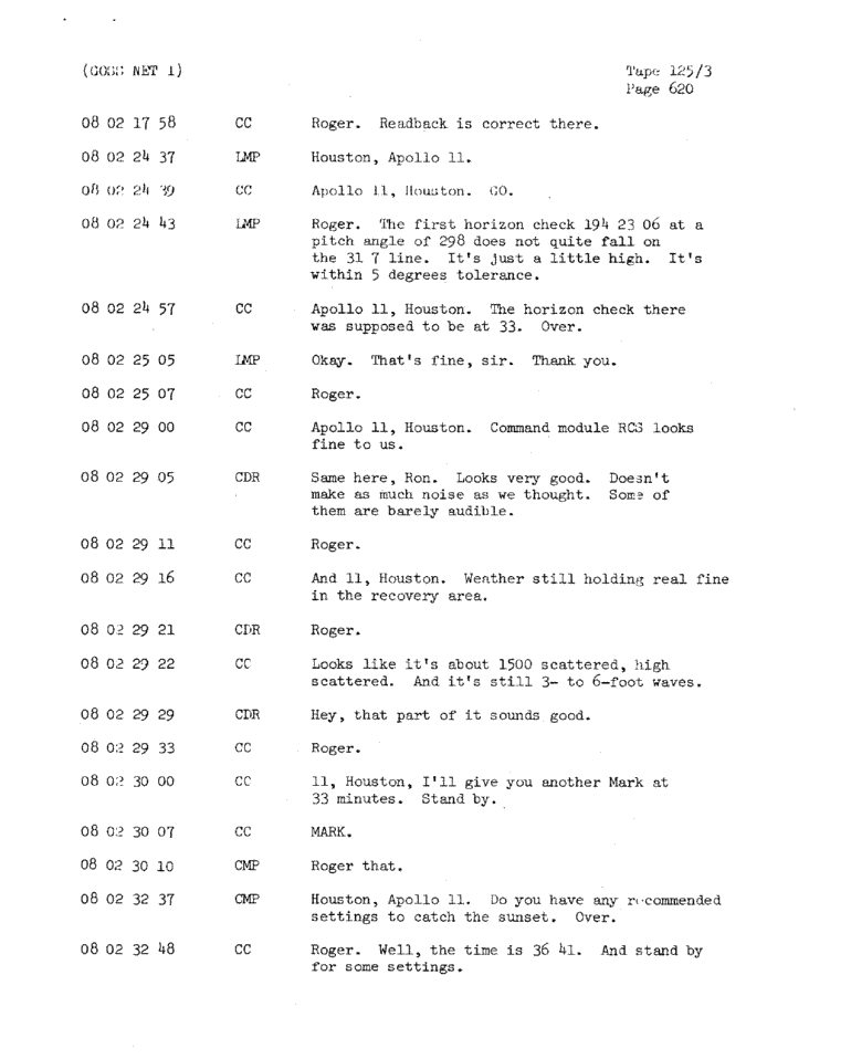 Page 622 of Apollo 11’s original transcript