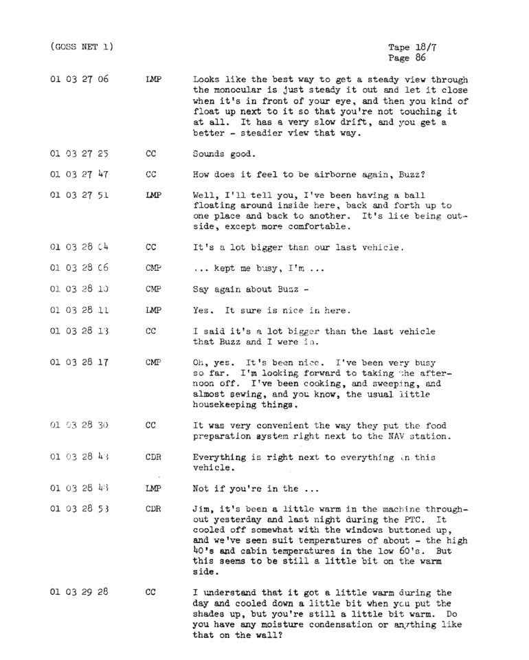 Page 88 of Apollo 11’s original transcript