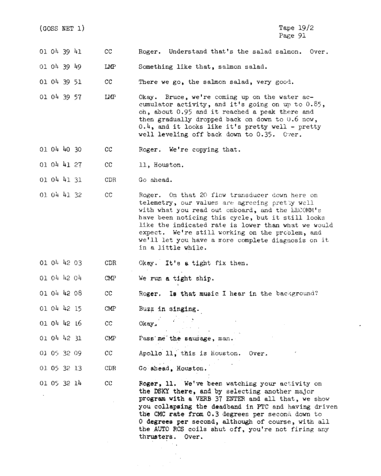 Page 93 of Apollo 11’s original transcript