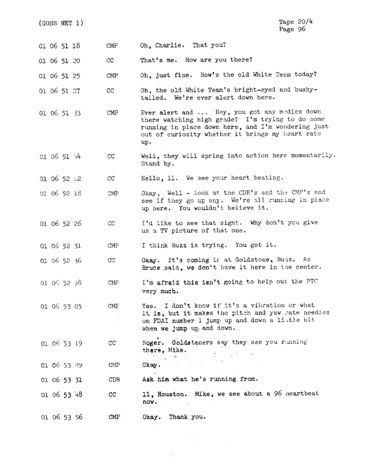 Page 98 of Apollo 11’s original transcript