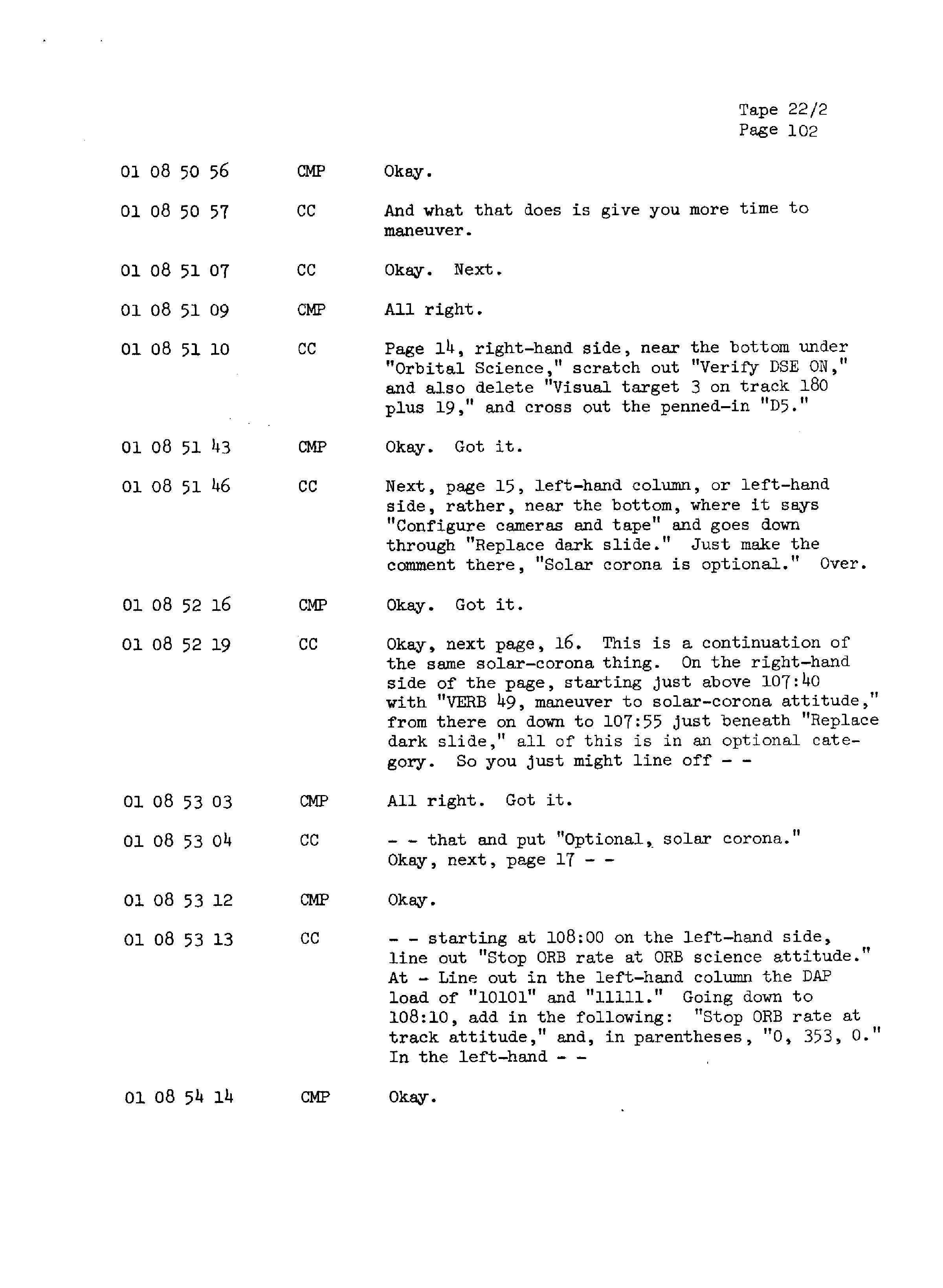 Page 109 of Apollo 13’s original transcript