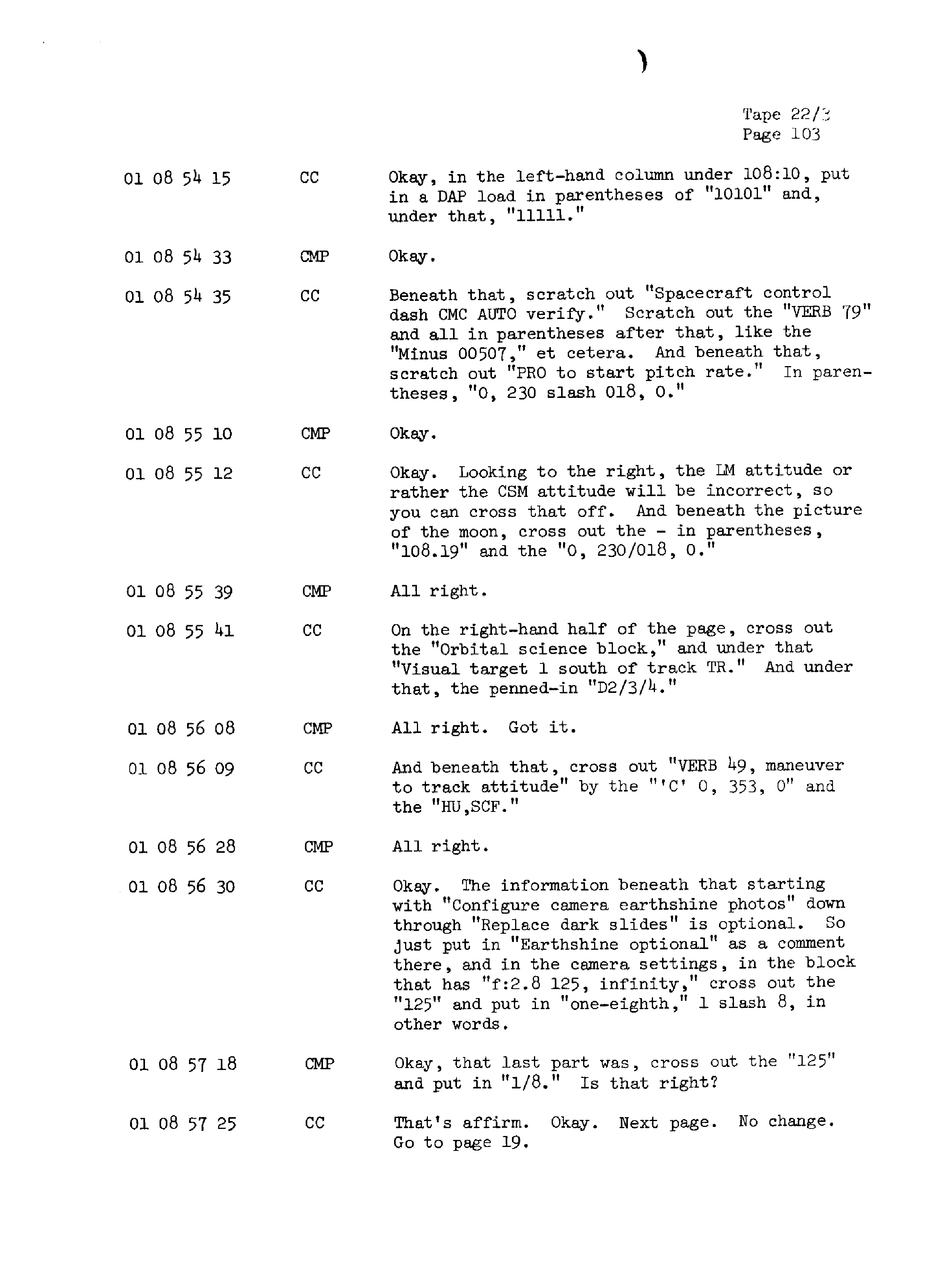 Page 110 of Apollo 13’s original transcript