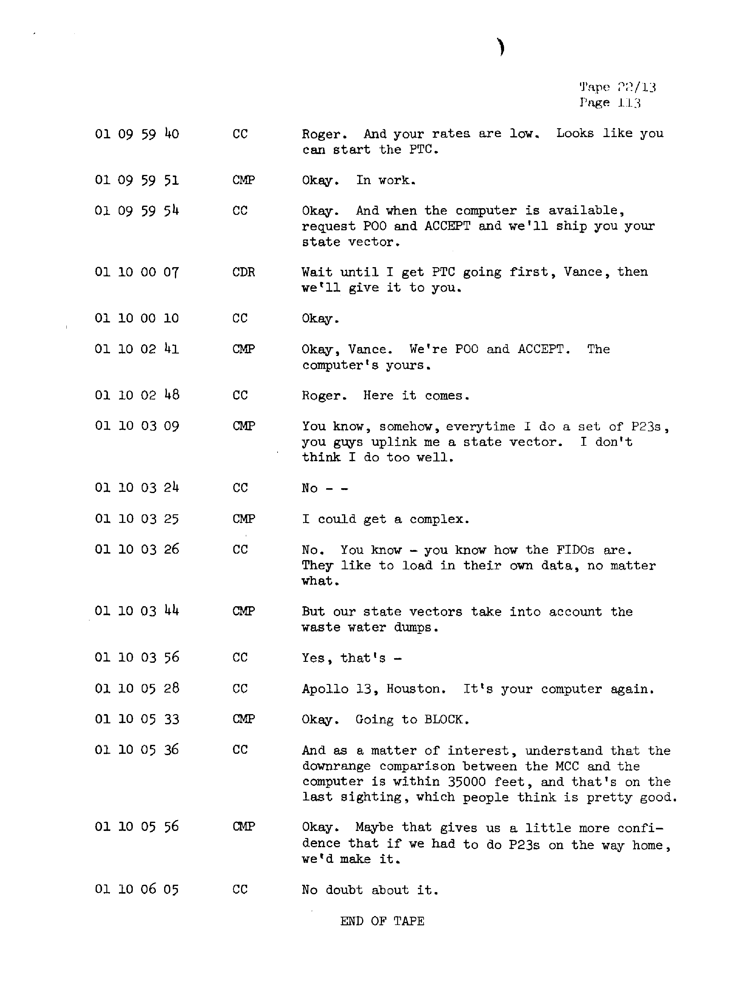 Page 120 of Apollo 13’s original transcript