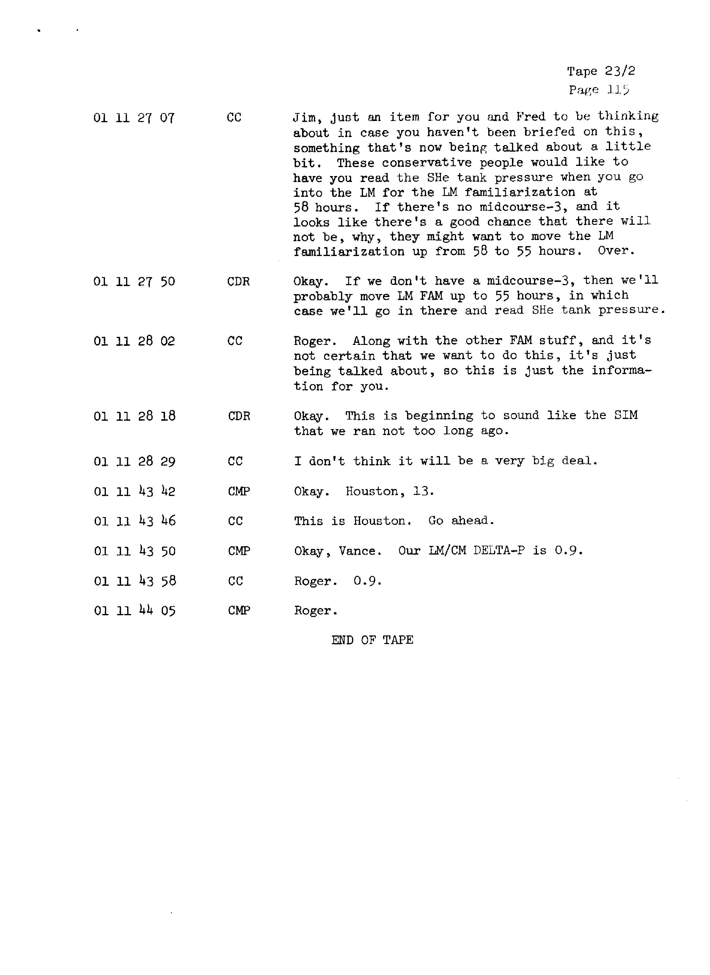 Page 122 of Apollo 13’s original transcript