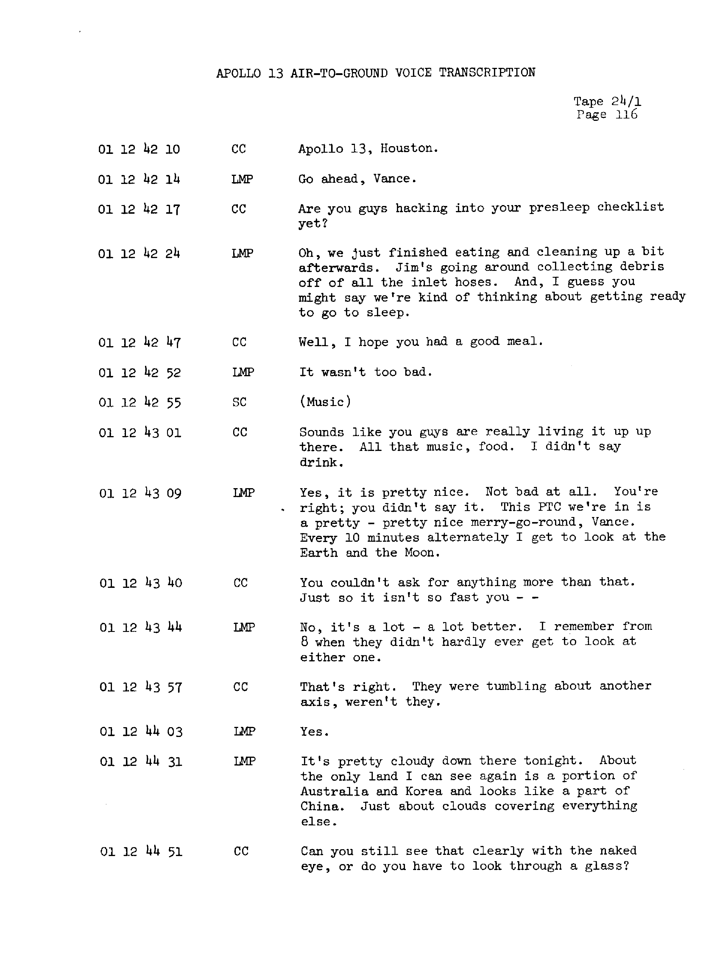 Page 123 of Apollo 13’s original transcript