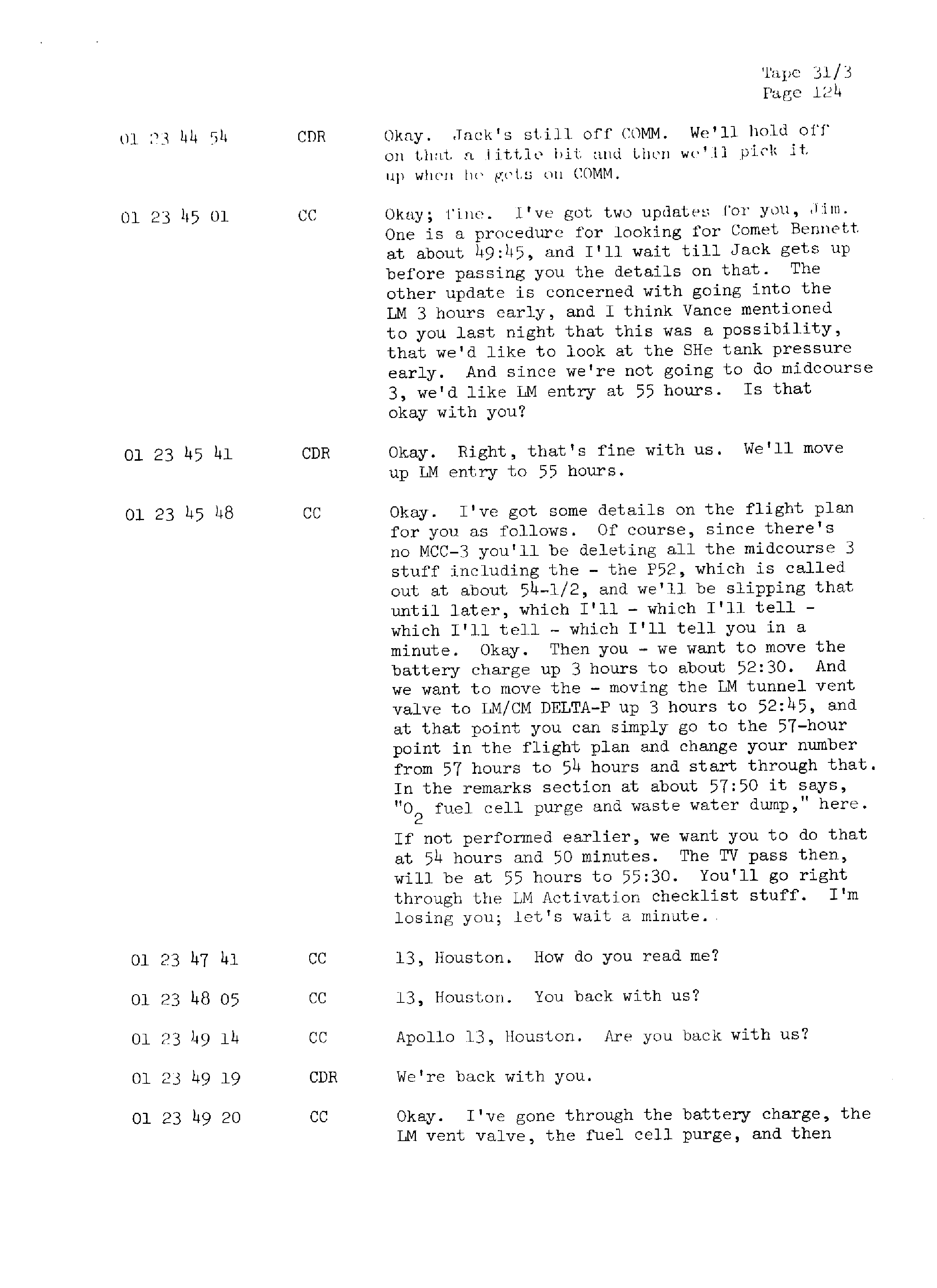 Page 131 of Apollo 13’s original transcript