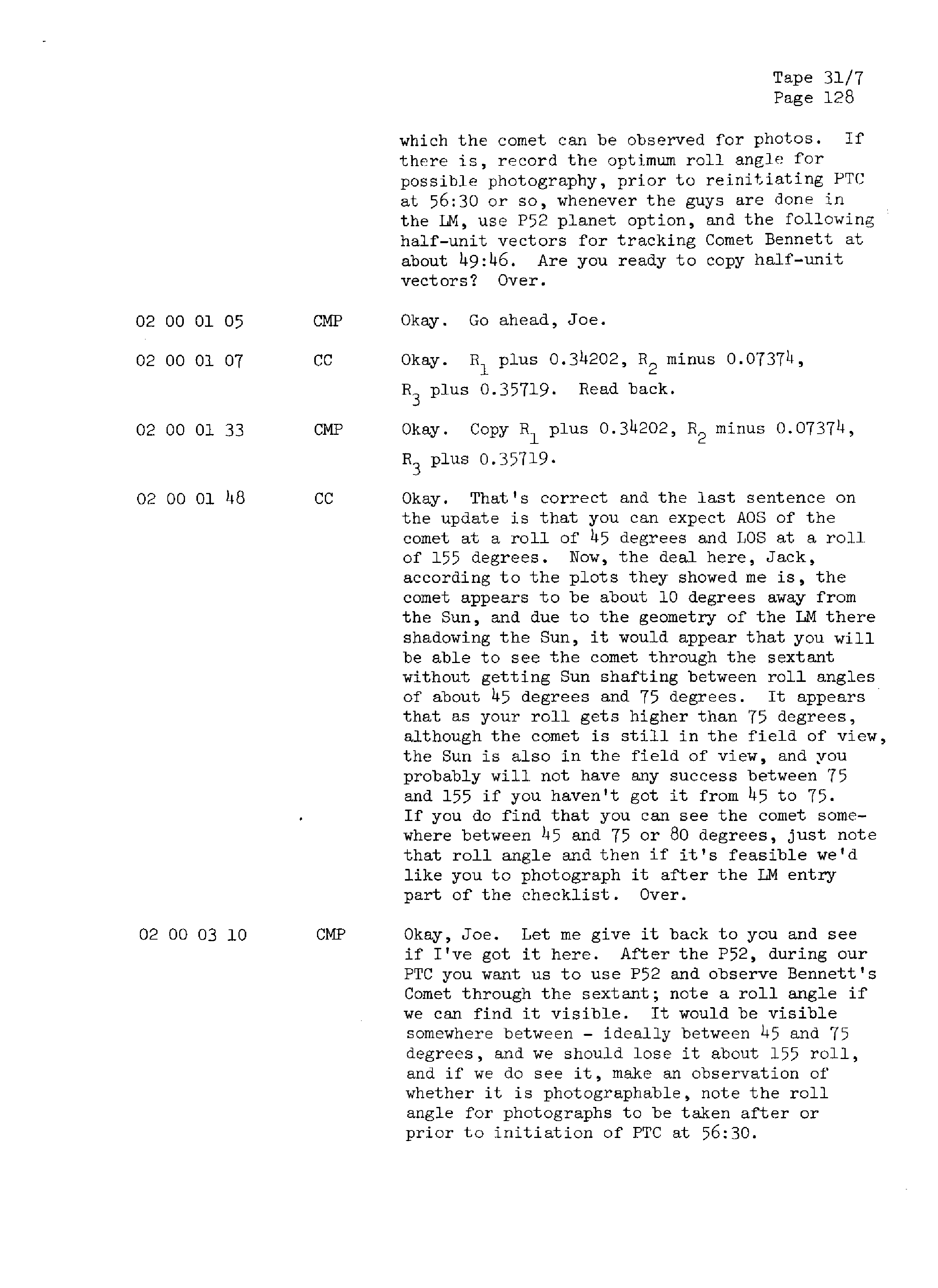 Page 135 of Apollo 13’s original transcript
