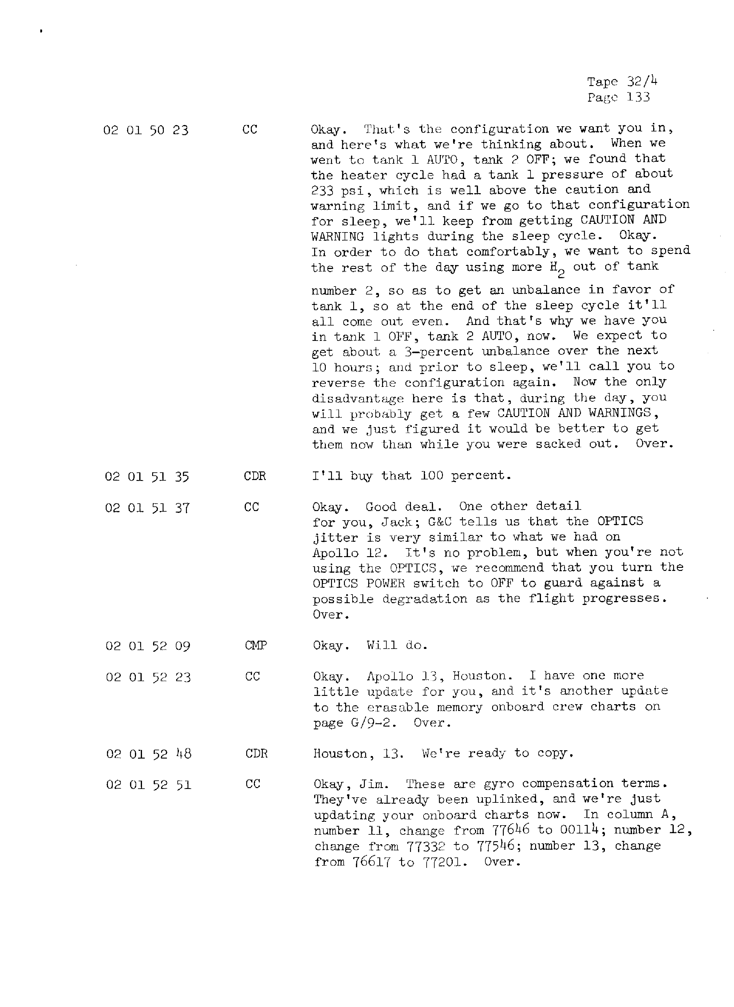 Page 140 of Apollo 13’s original transcript