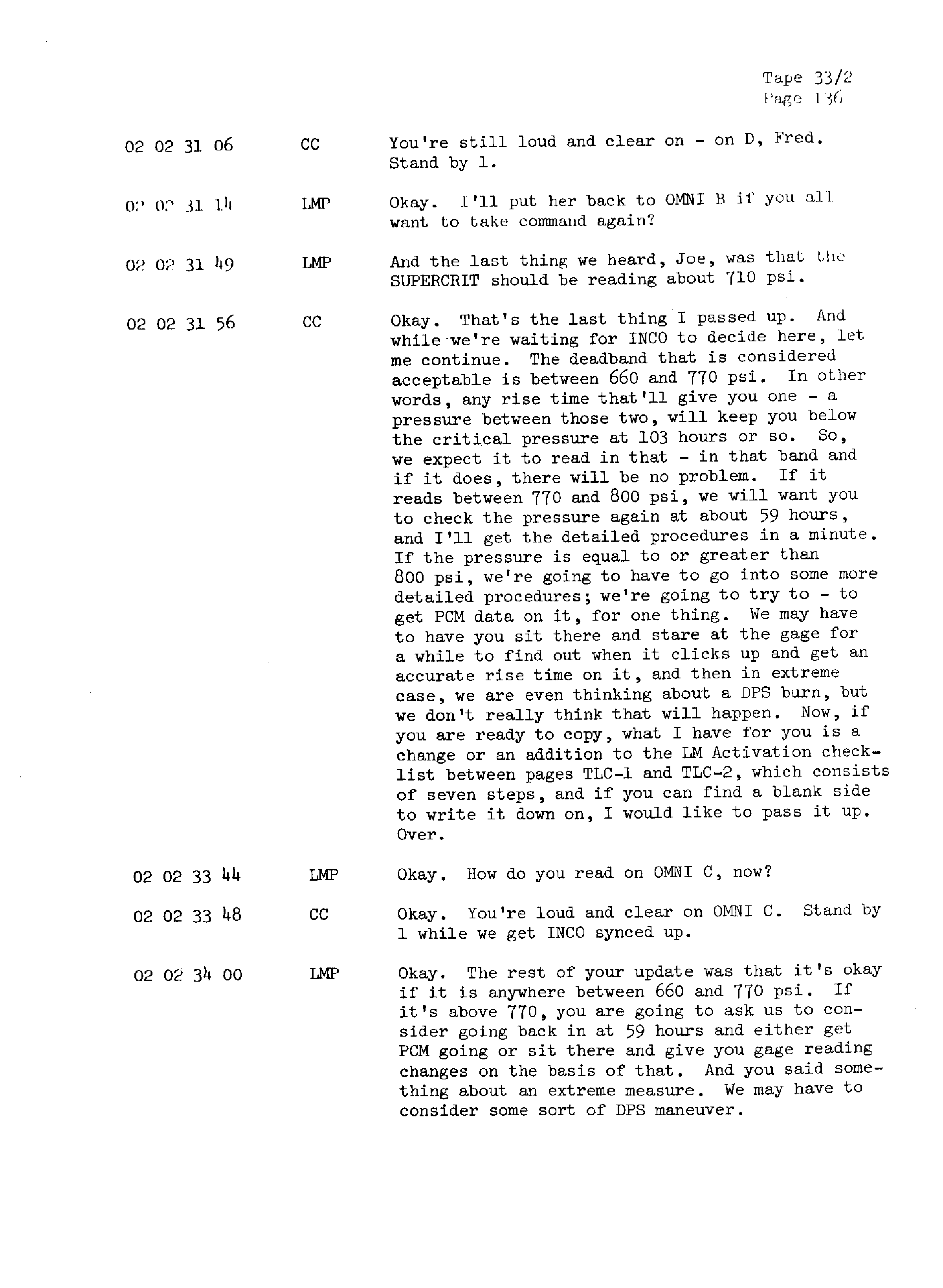 Page 143 of Apollo 13’s original transcript