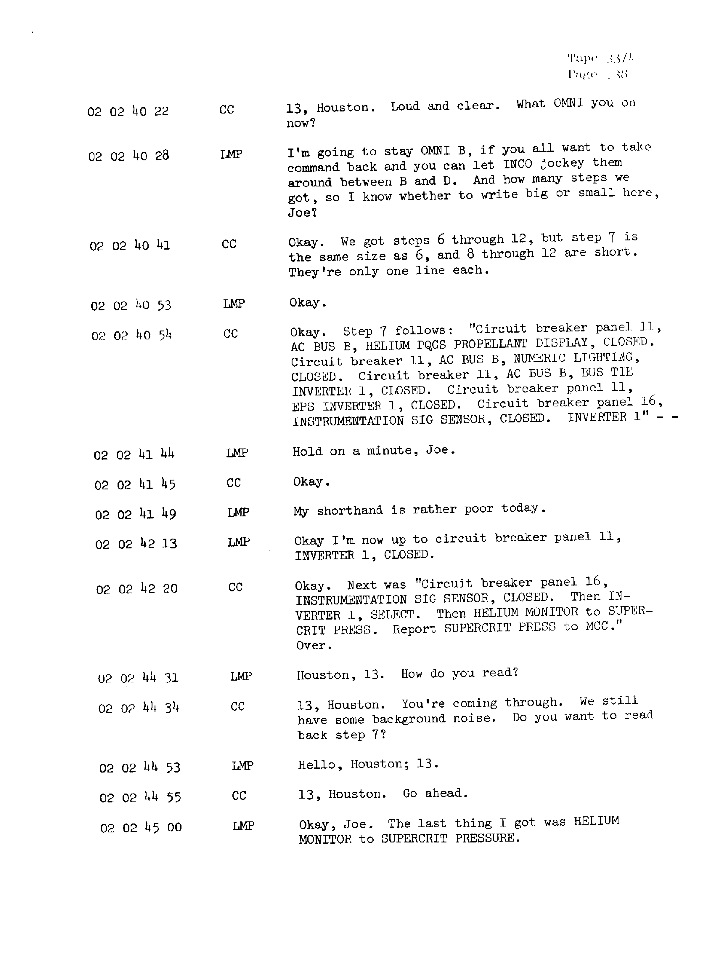 Page 145 of Apollo 13’s original transcript