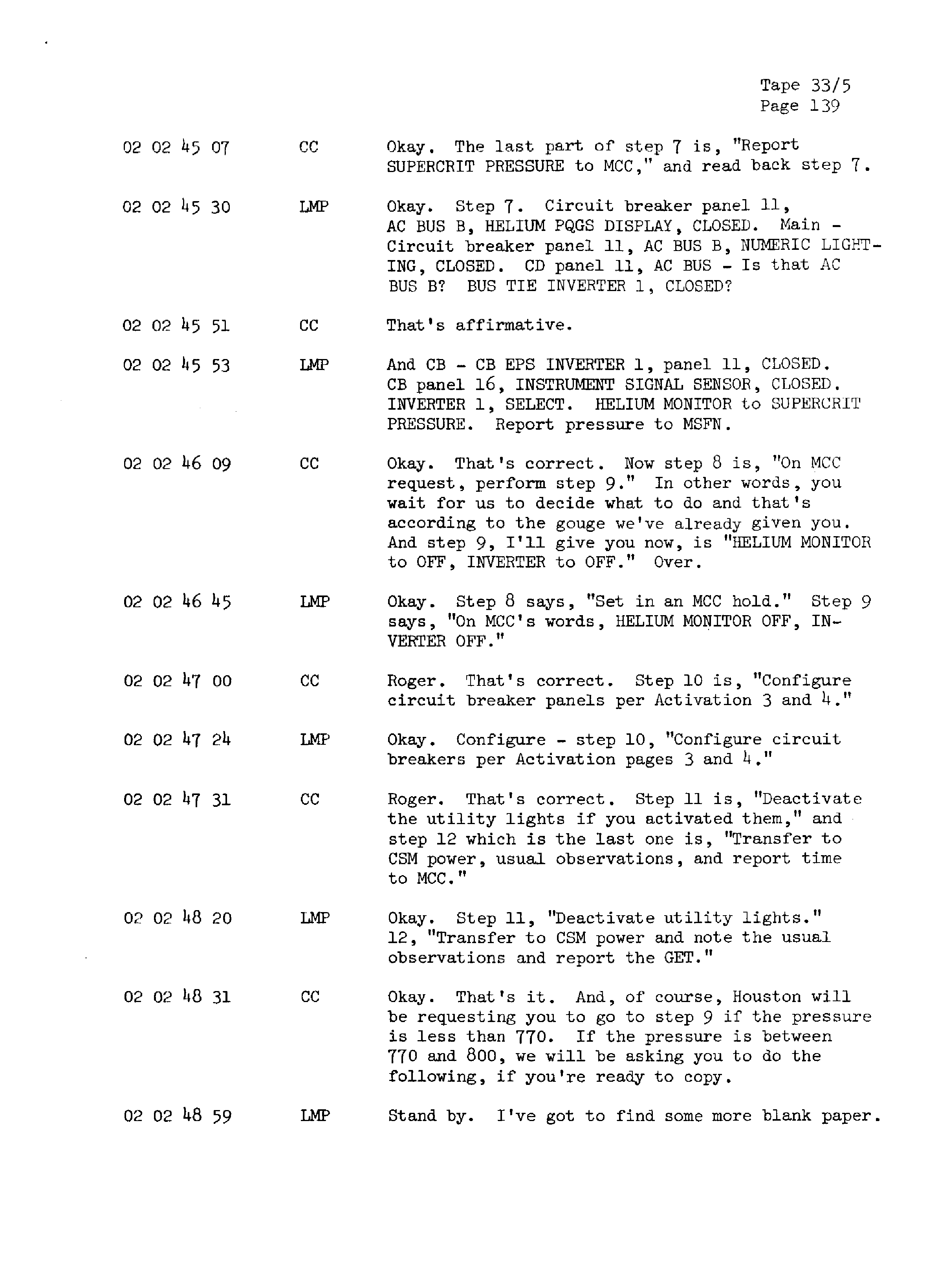 Page 146 of Apollo 13’s original transcript