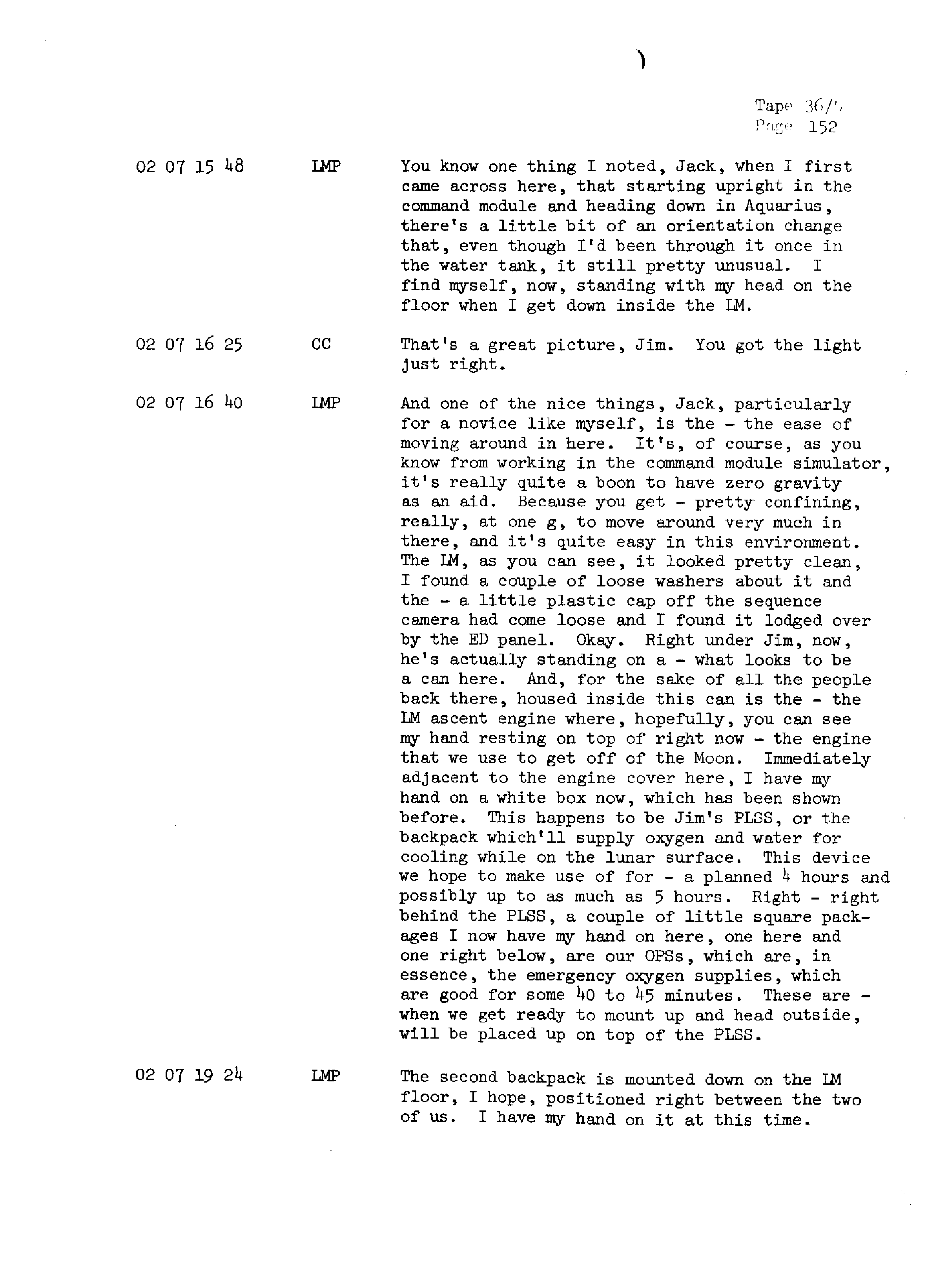 Page 159 of Apollo 13’s original transcript