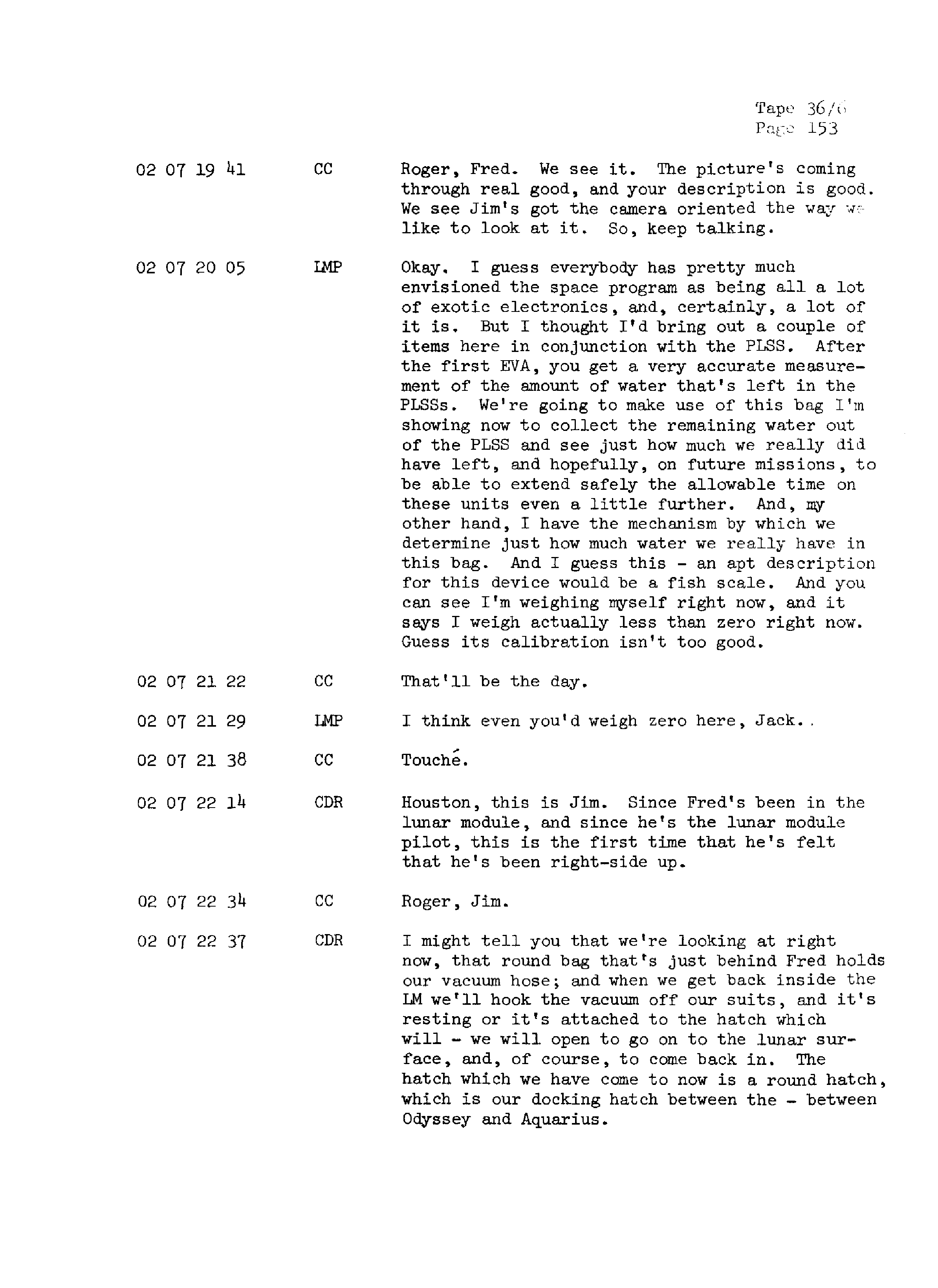Page 160 of Apollo 13’s original transcript