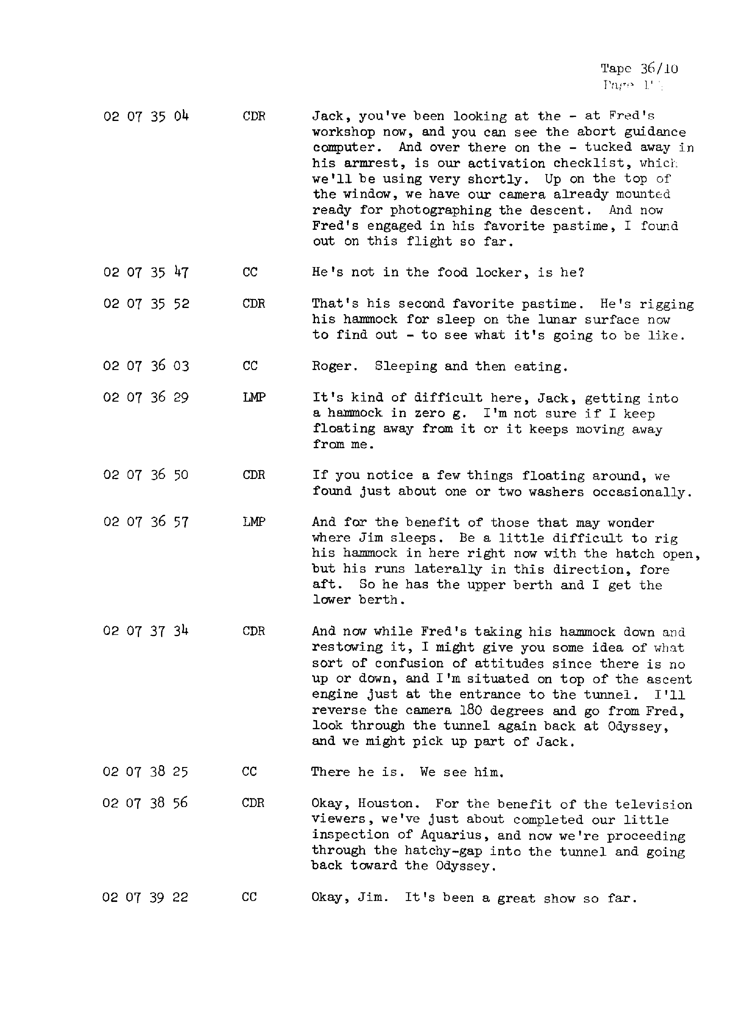 Page 164 of Apollo 13’s original transcript