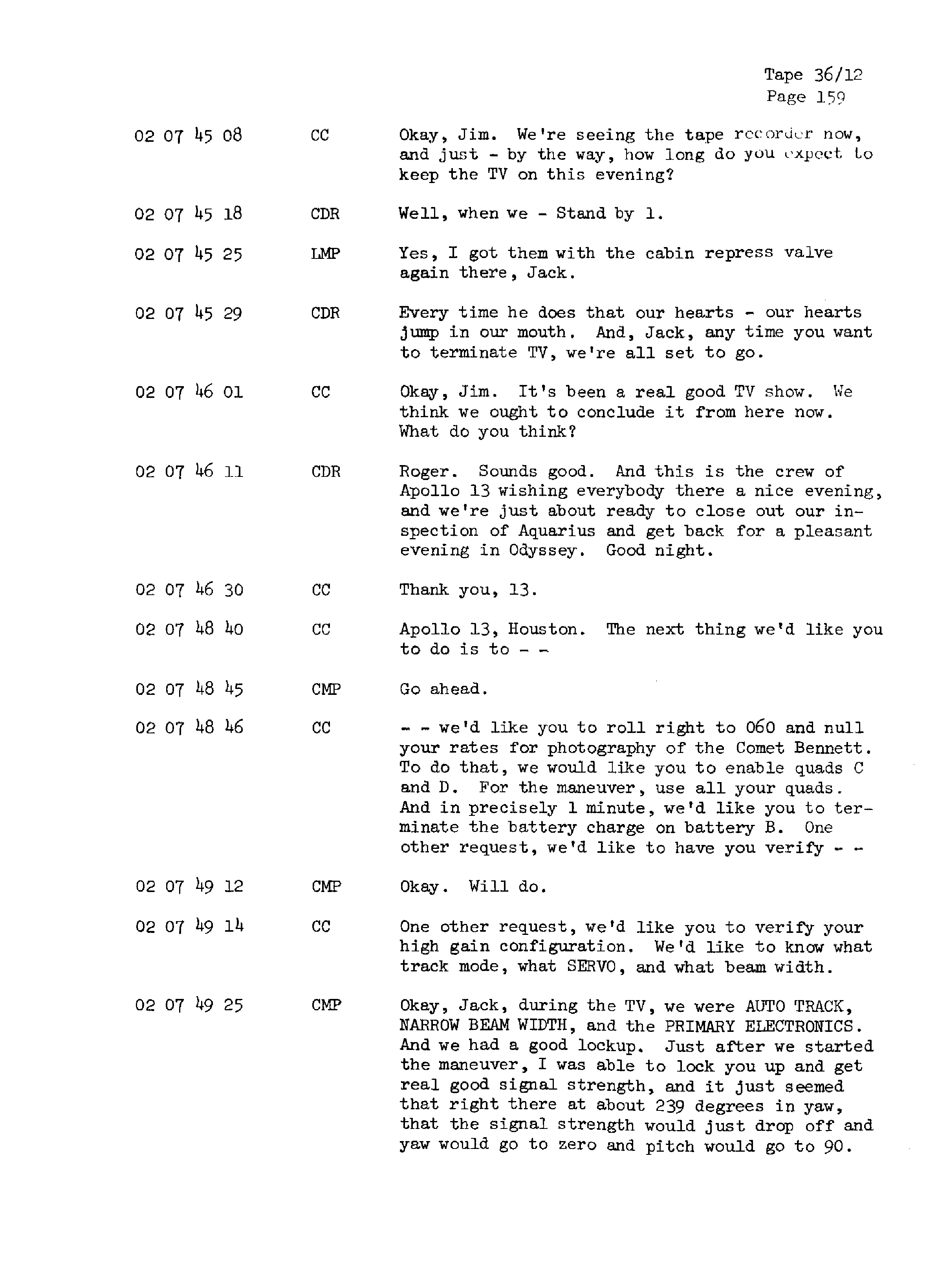 Page 166 of Apollo 13’s original transcript