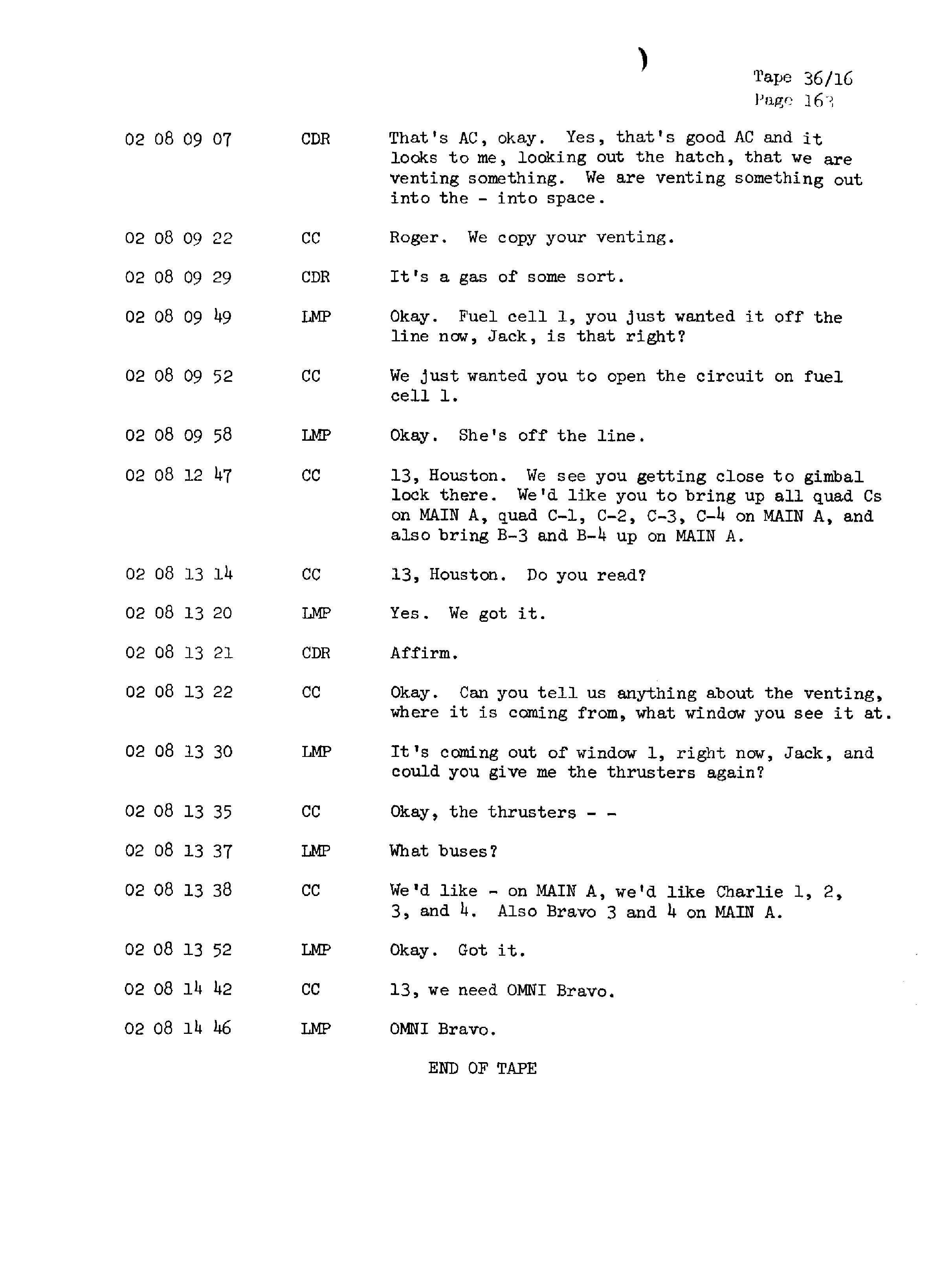 Page 170 of Apollo 13’s original transcript