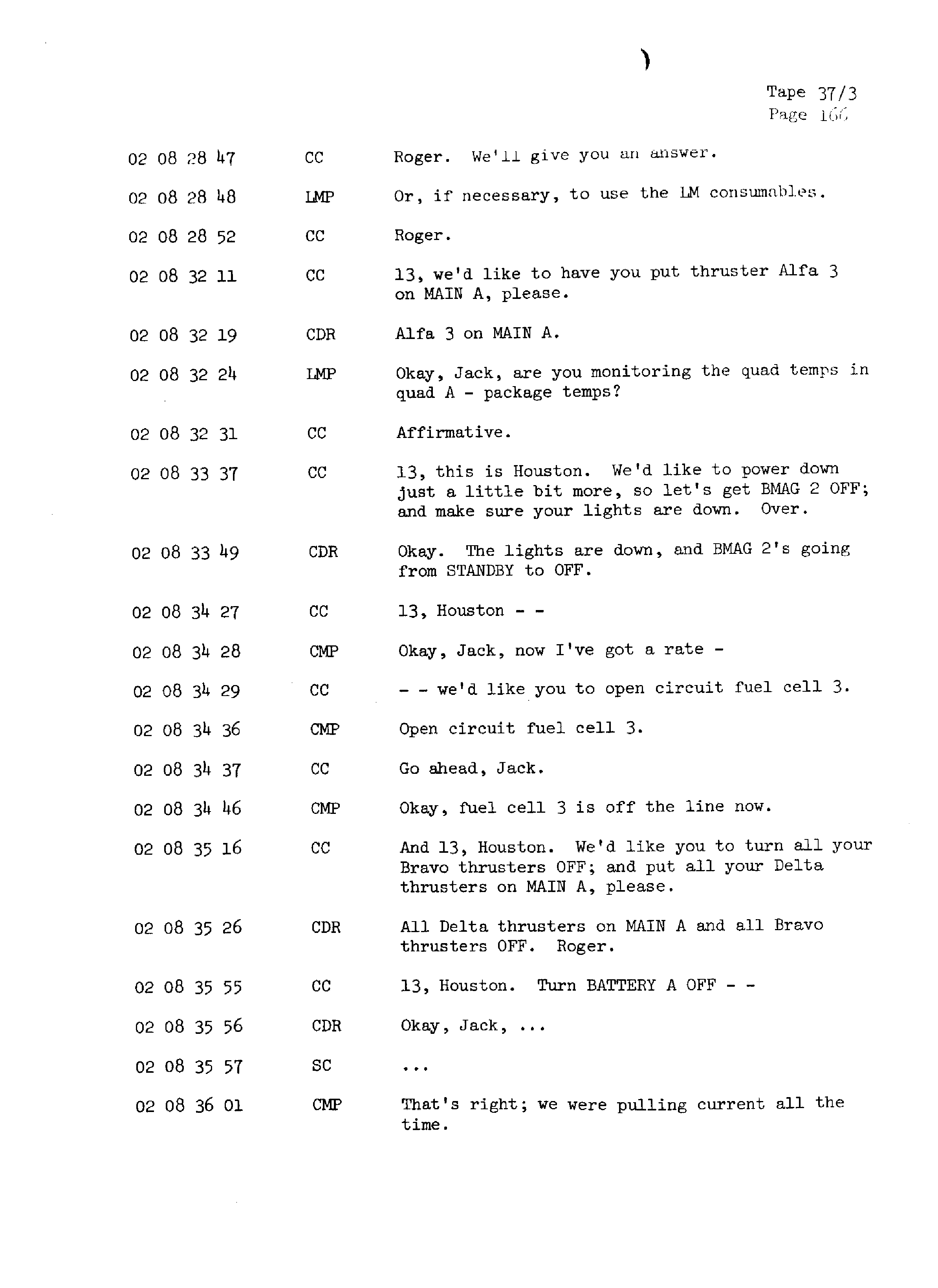 Page 173 of Apollo 13’s original transcript