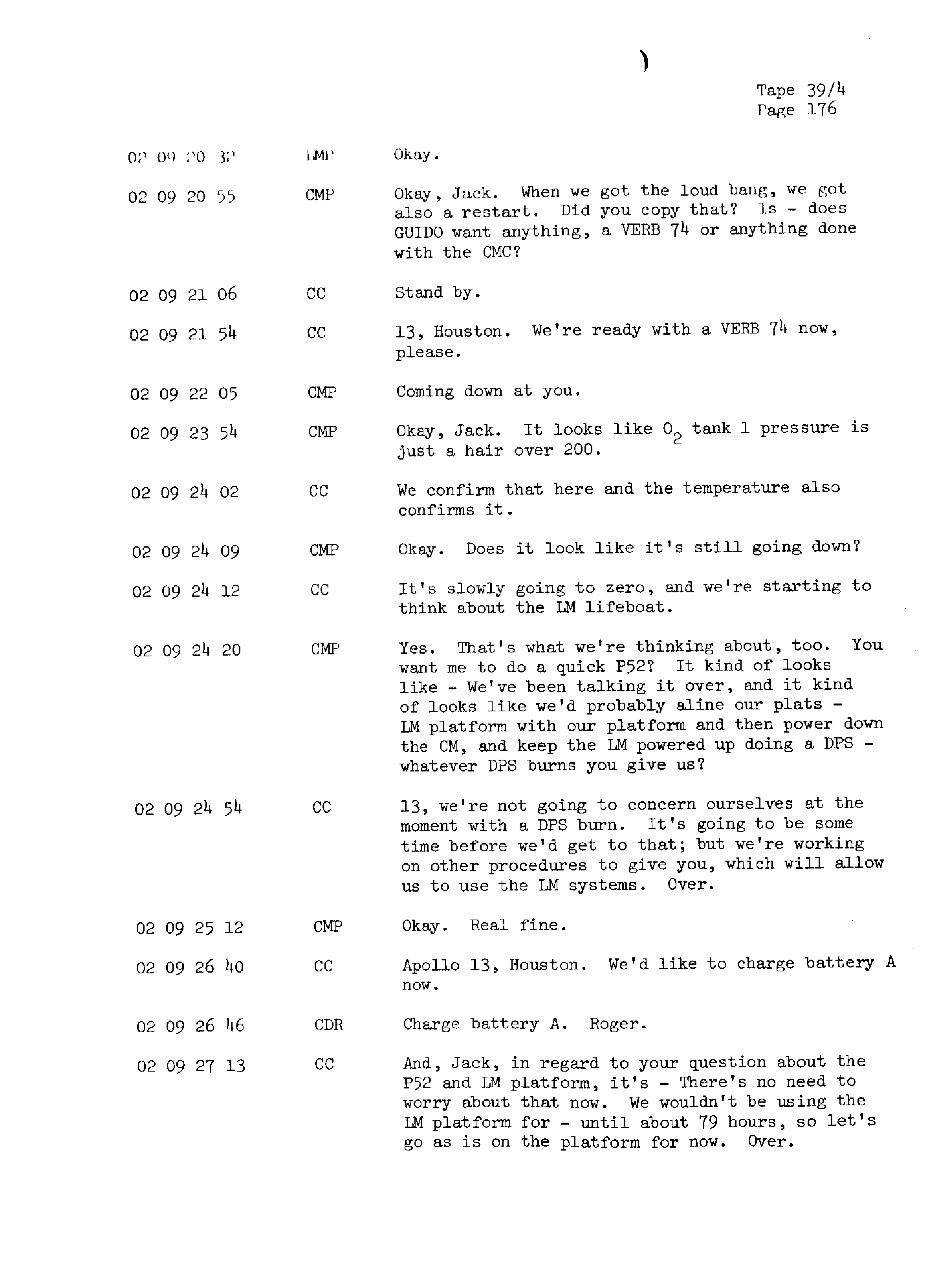 Page 183 of Apollo 13’s original transcript