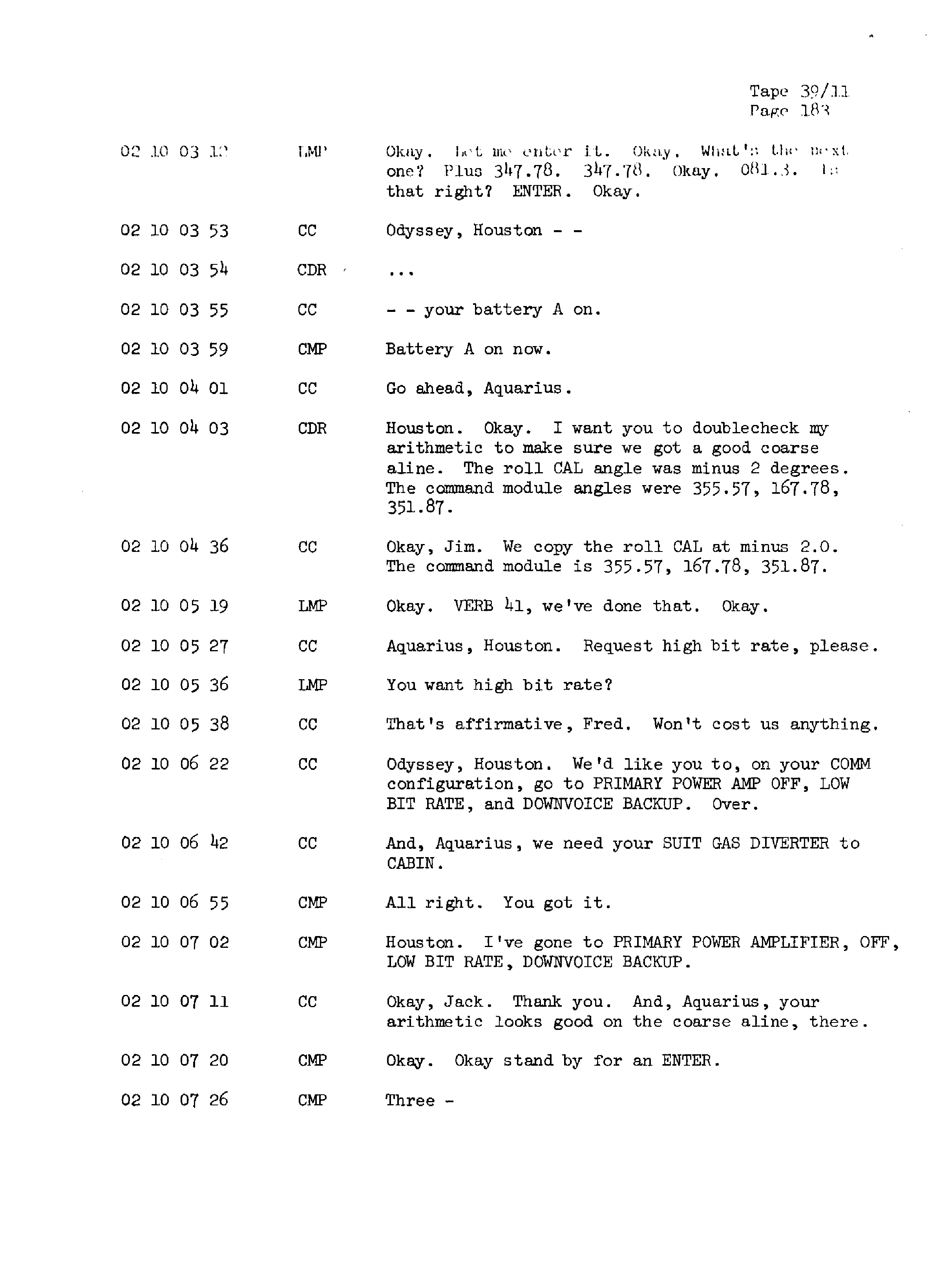 Page 190 of Apollo 13’s original transcript