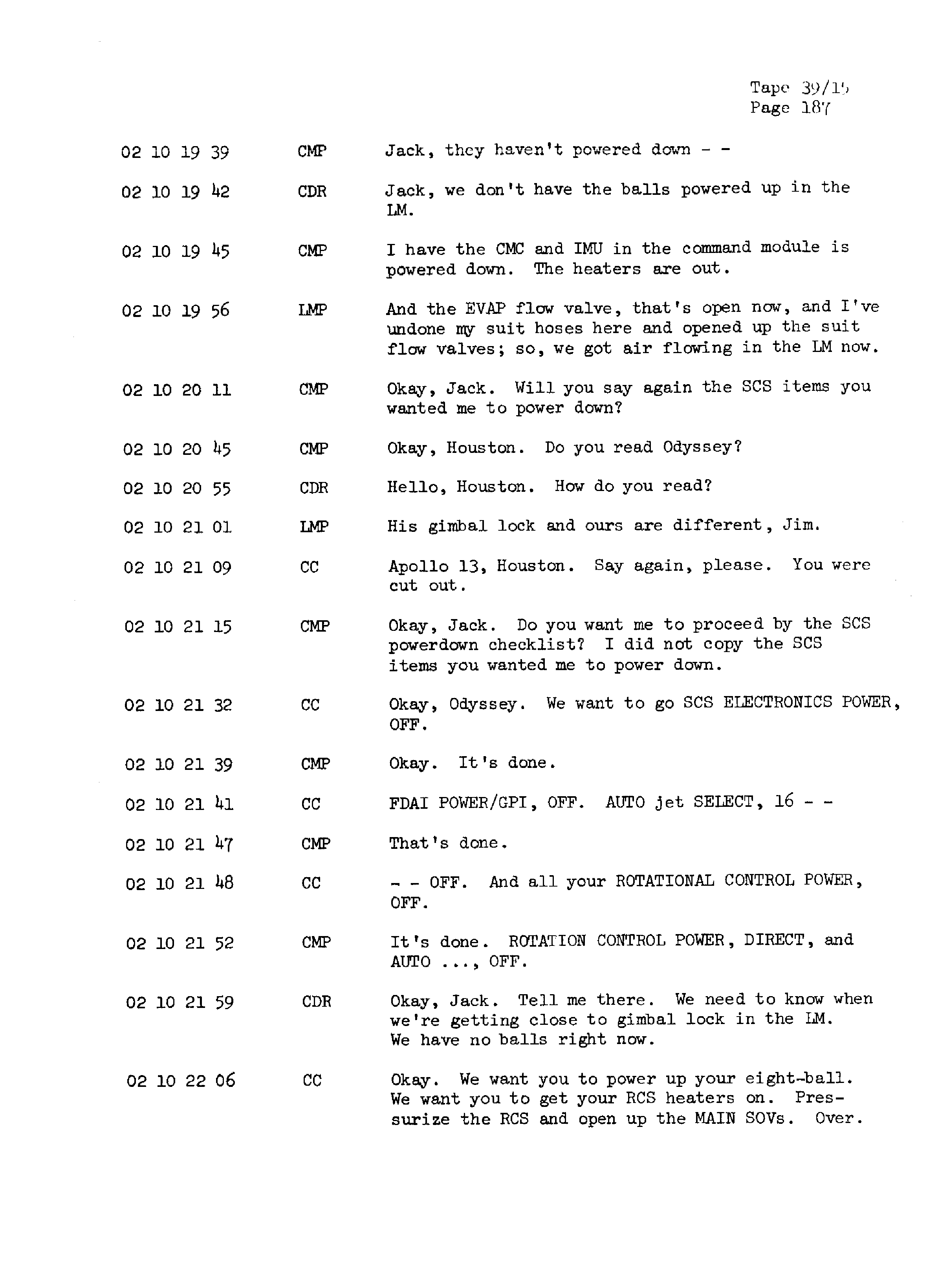 Page 194 of Apollo 13’s original transcript