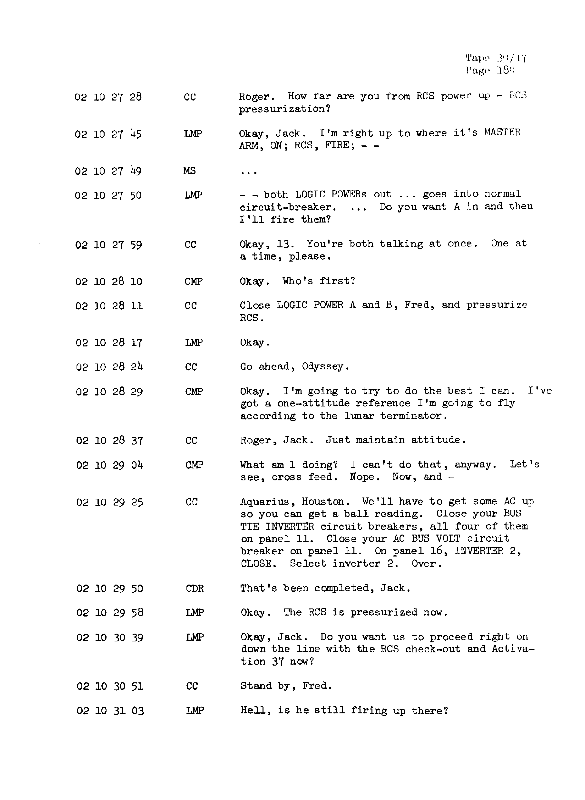 Page 196 of Apollo 13’s original transcript