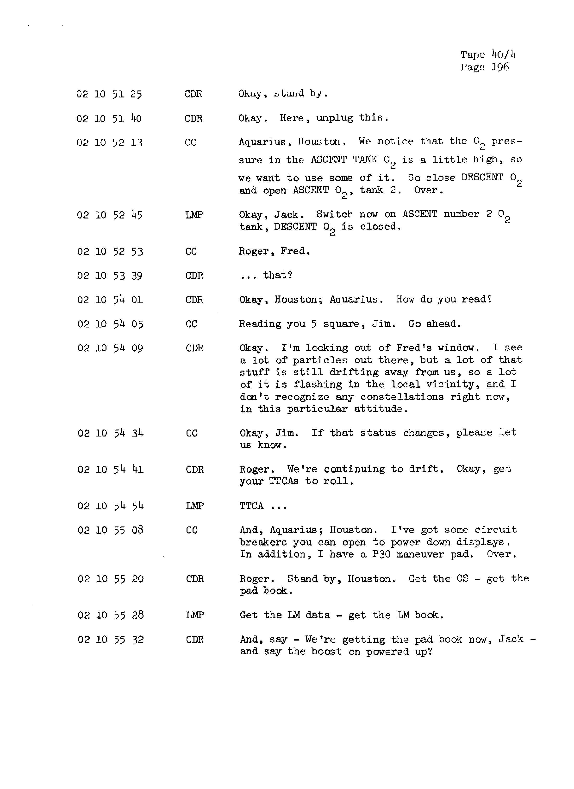 Page 203 of Apollo 13’s original transcript
