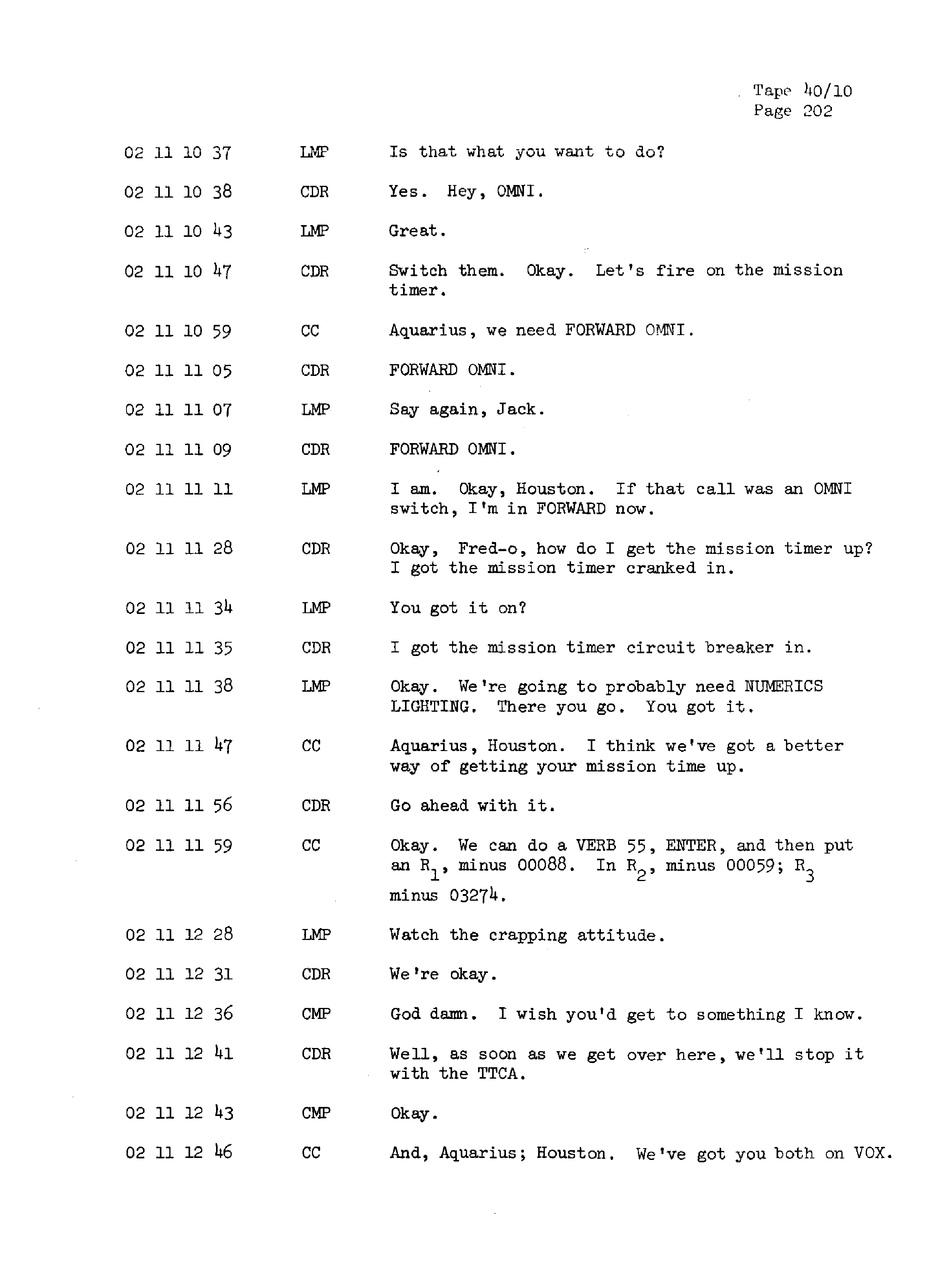 Page 209 of Apollo 13’s original transcript