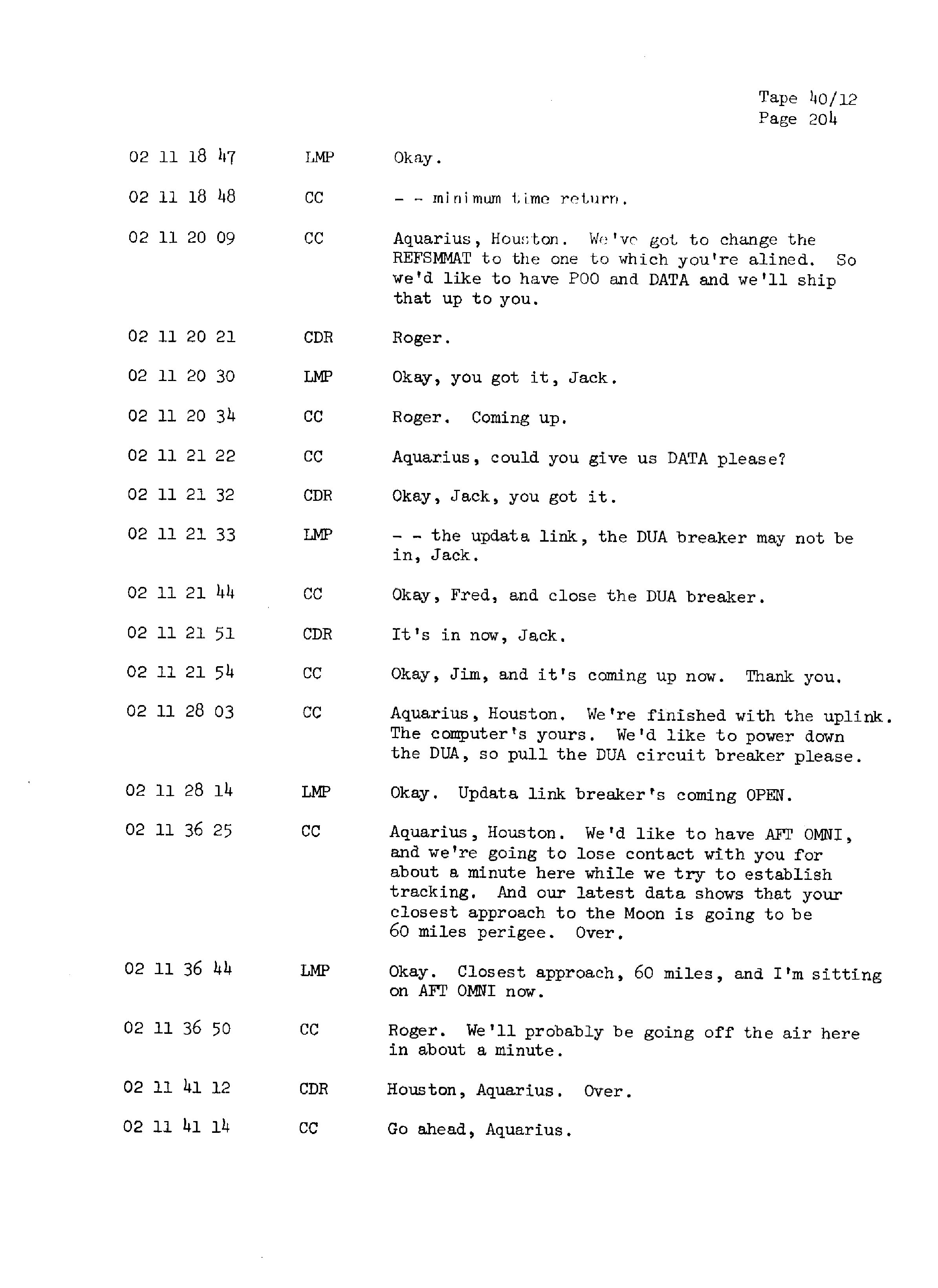 Page 211 of Apollo 13’s original transcript