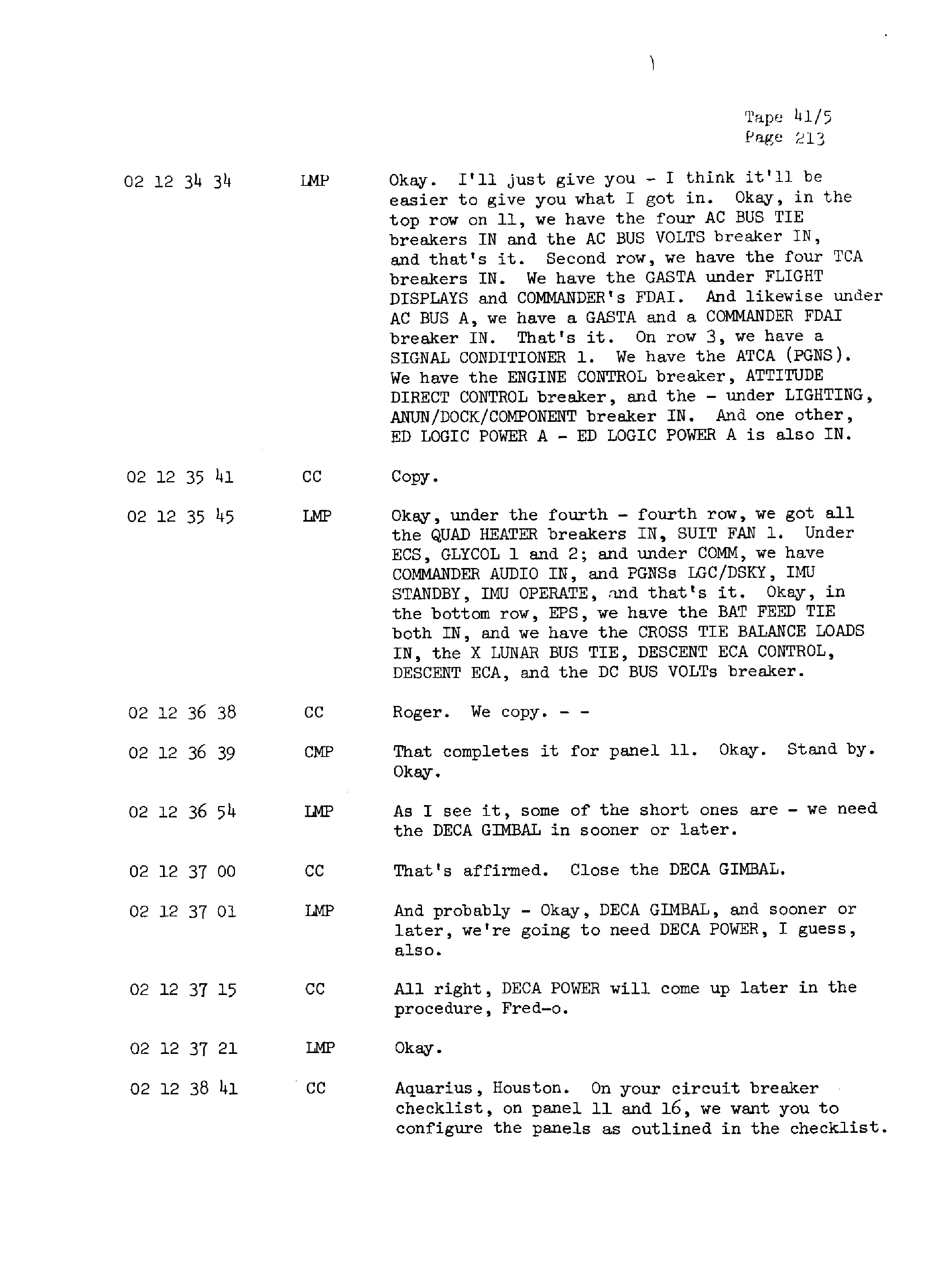 Page 220 of Apollo 13’s original transcript