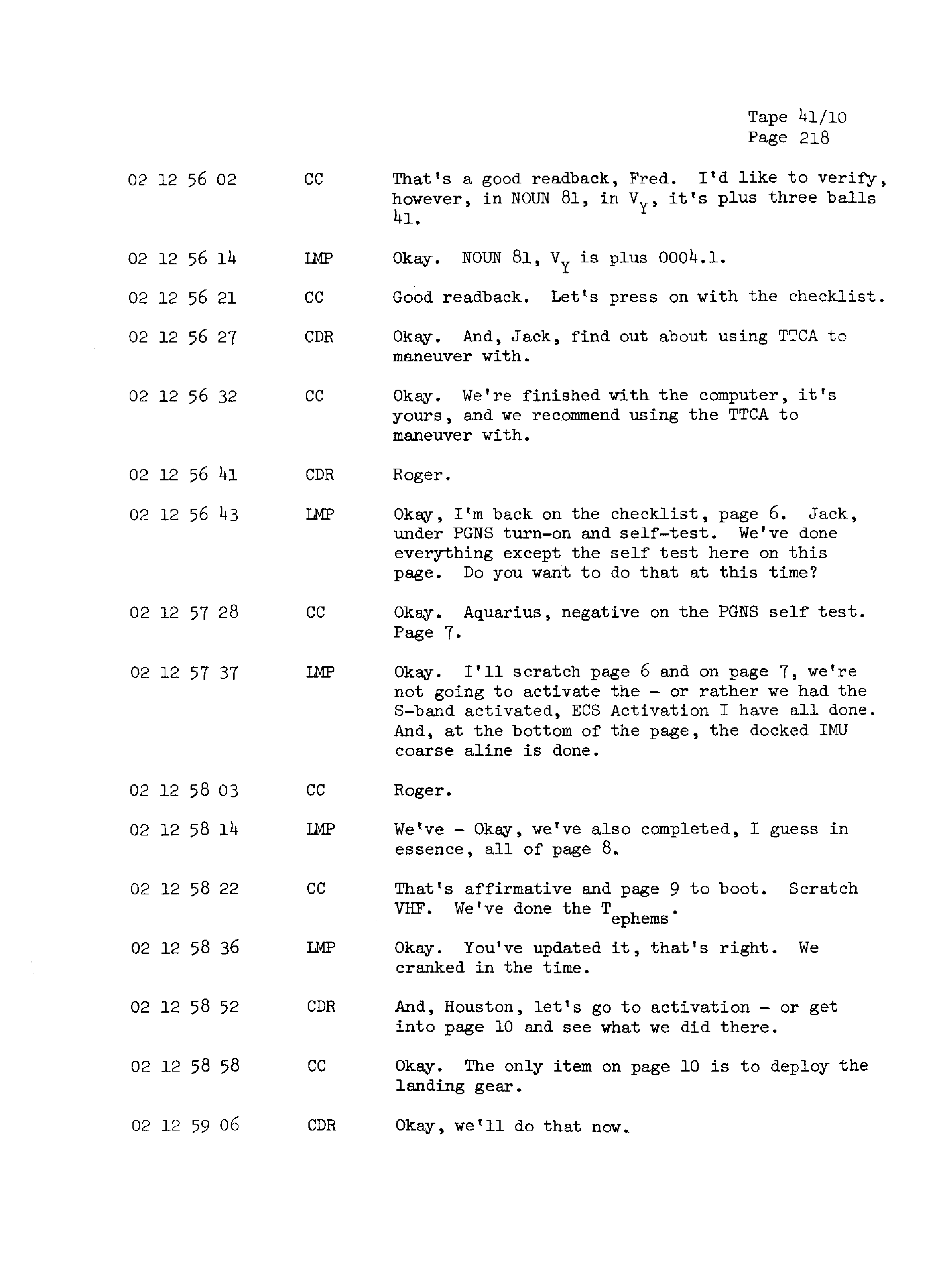 Page 225 of Apollo 13’s original transcript