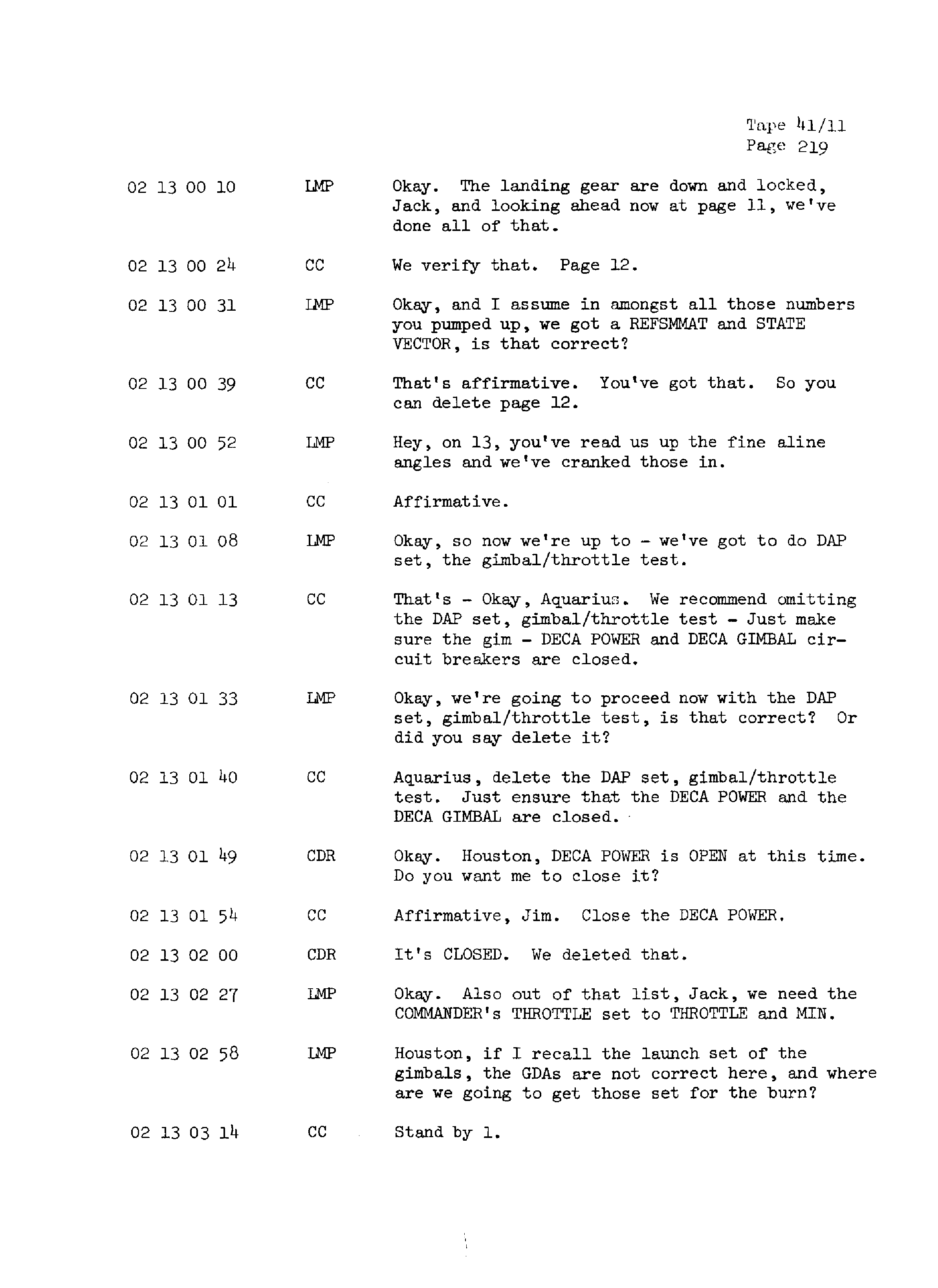 Page 226 of Apollo 13’s original transcript