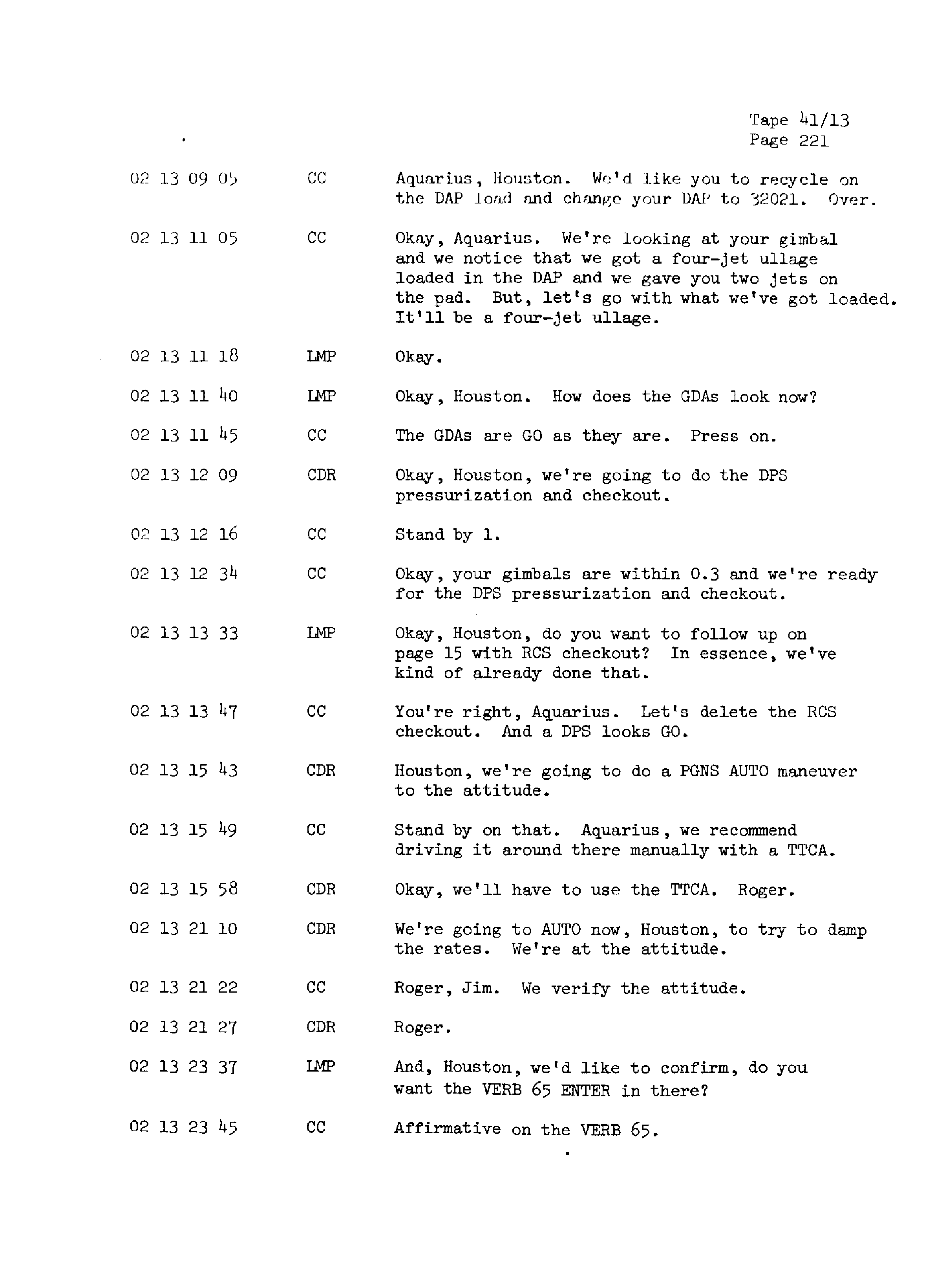 Page 228 of Apollo 13’s original transcript