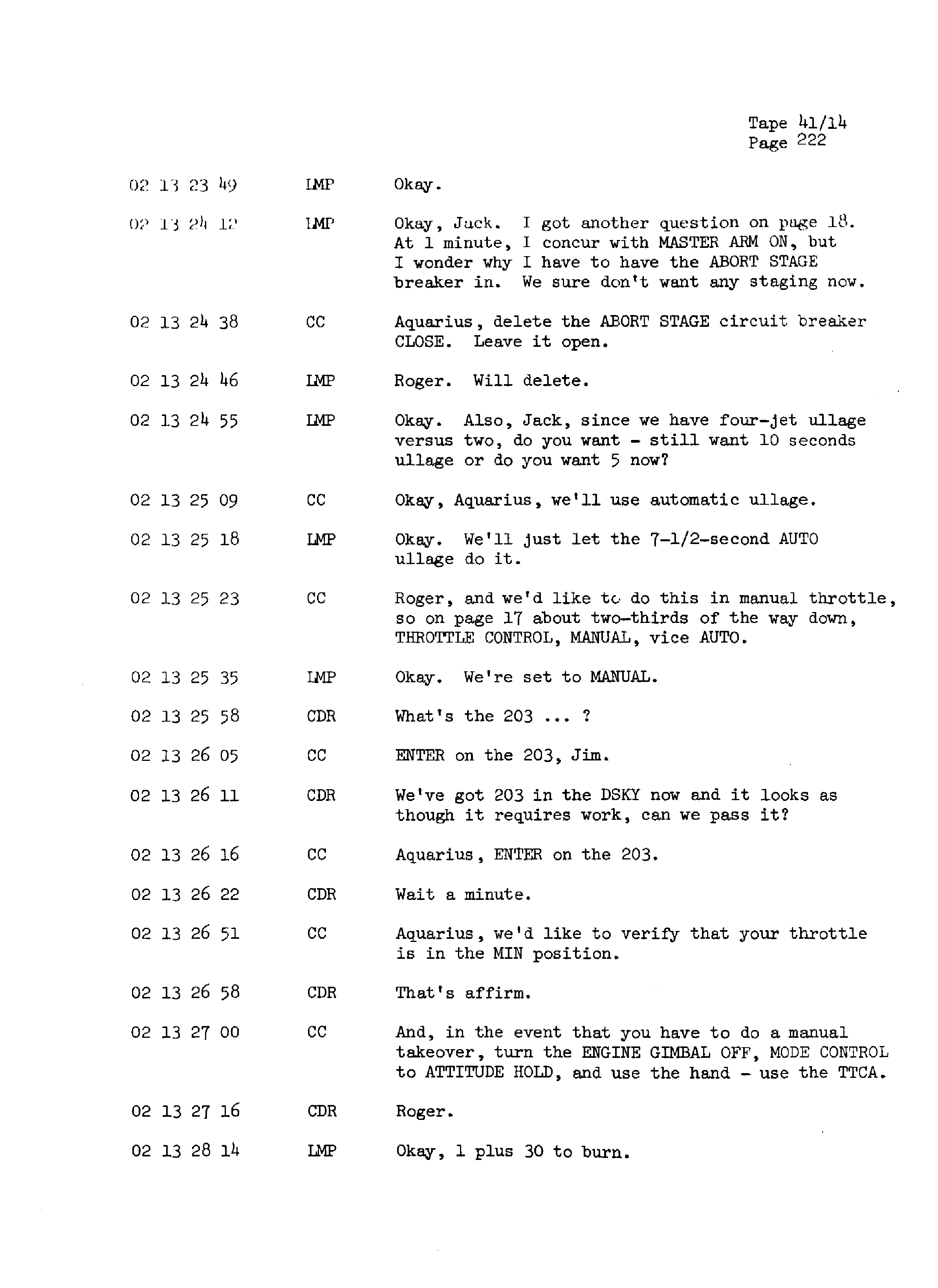 Page 229 of Apollo 13’s original transcript