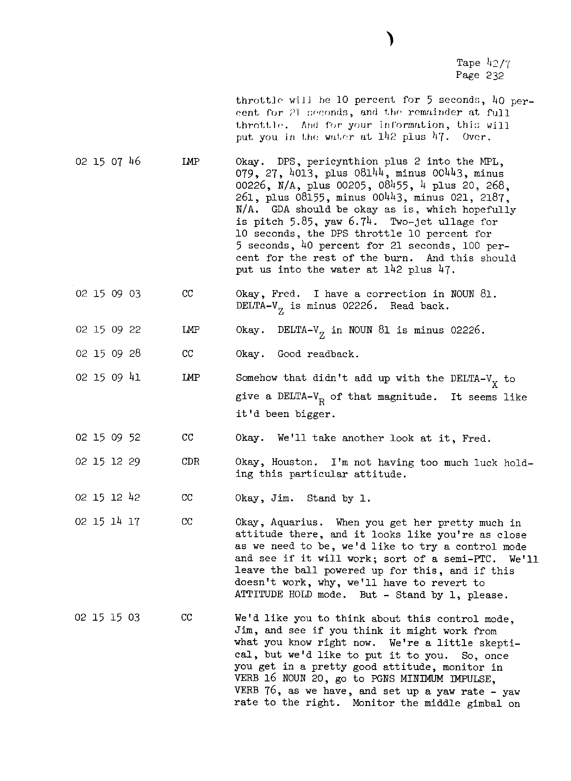 Page 239 of Apollo 13’s original transcript