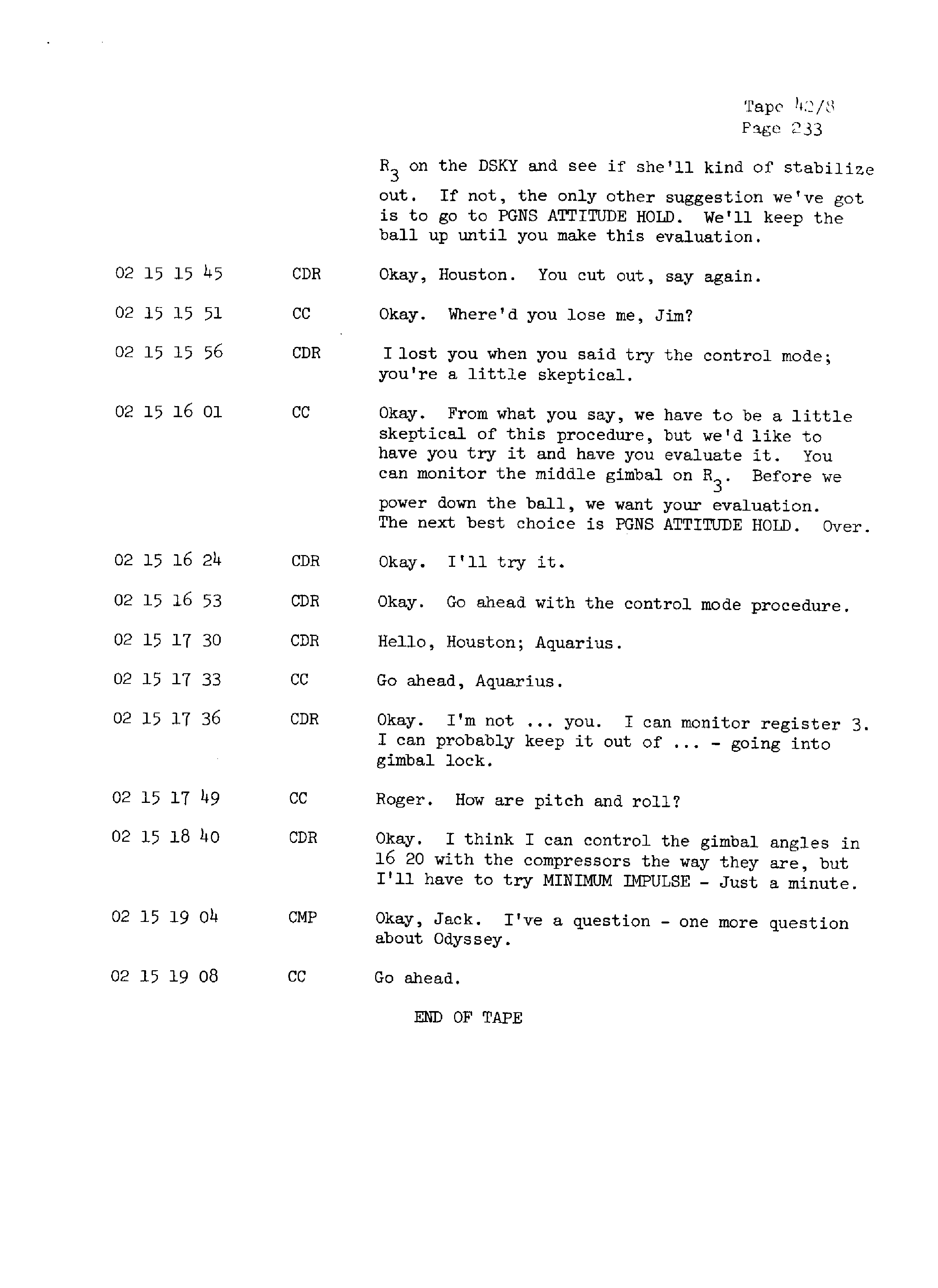 Page 240 of Apollo 13’s original transcript