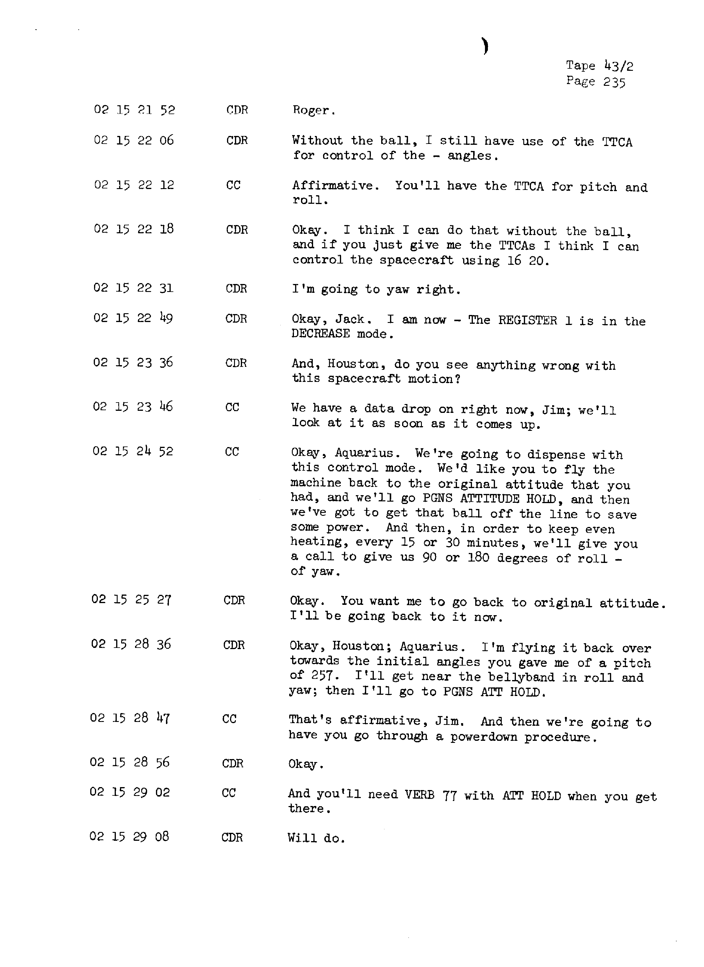 Page 242 of Apollo 13’s original transcript