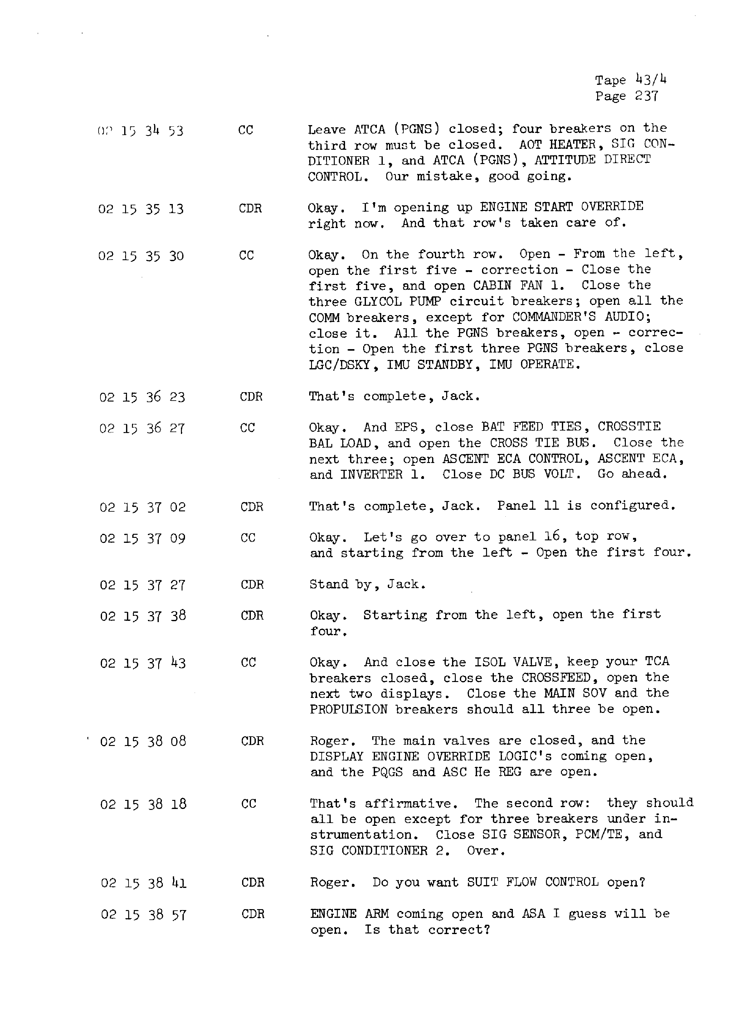 Page 244 of Apollo 13’s original transcript