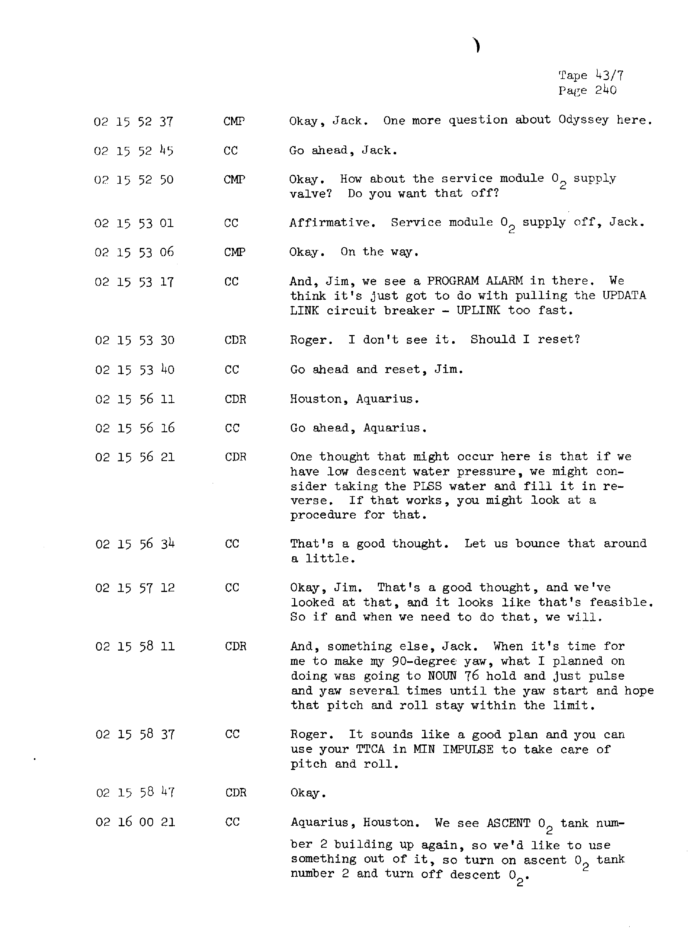 Page 247 of Apollo 13’s original transcript