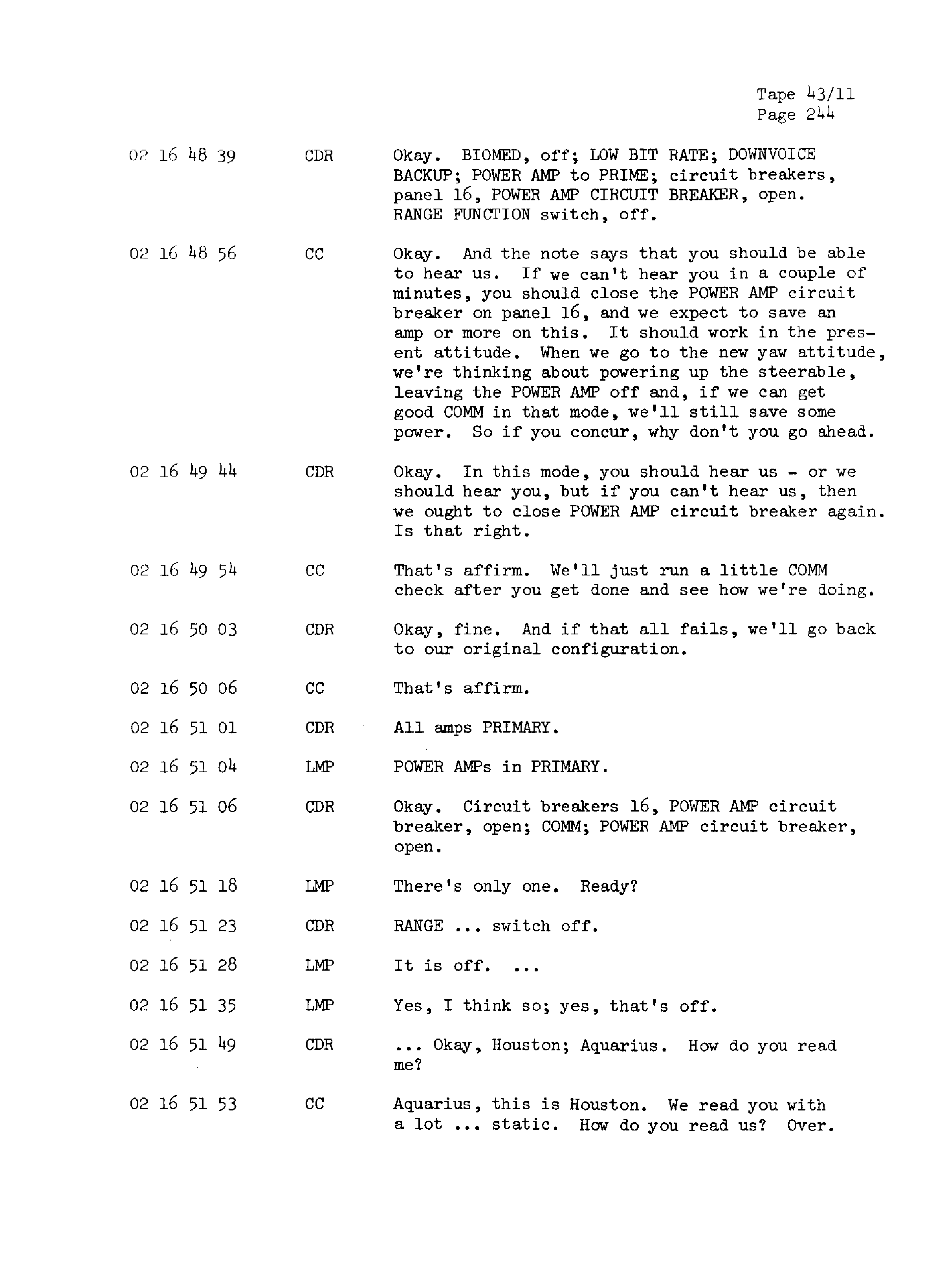 Page 251 of Apollo 13’s original transcript