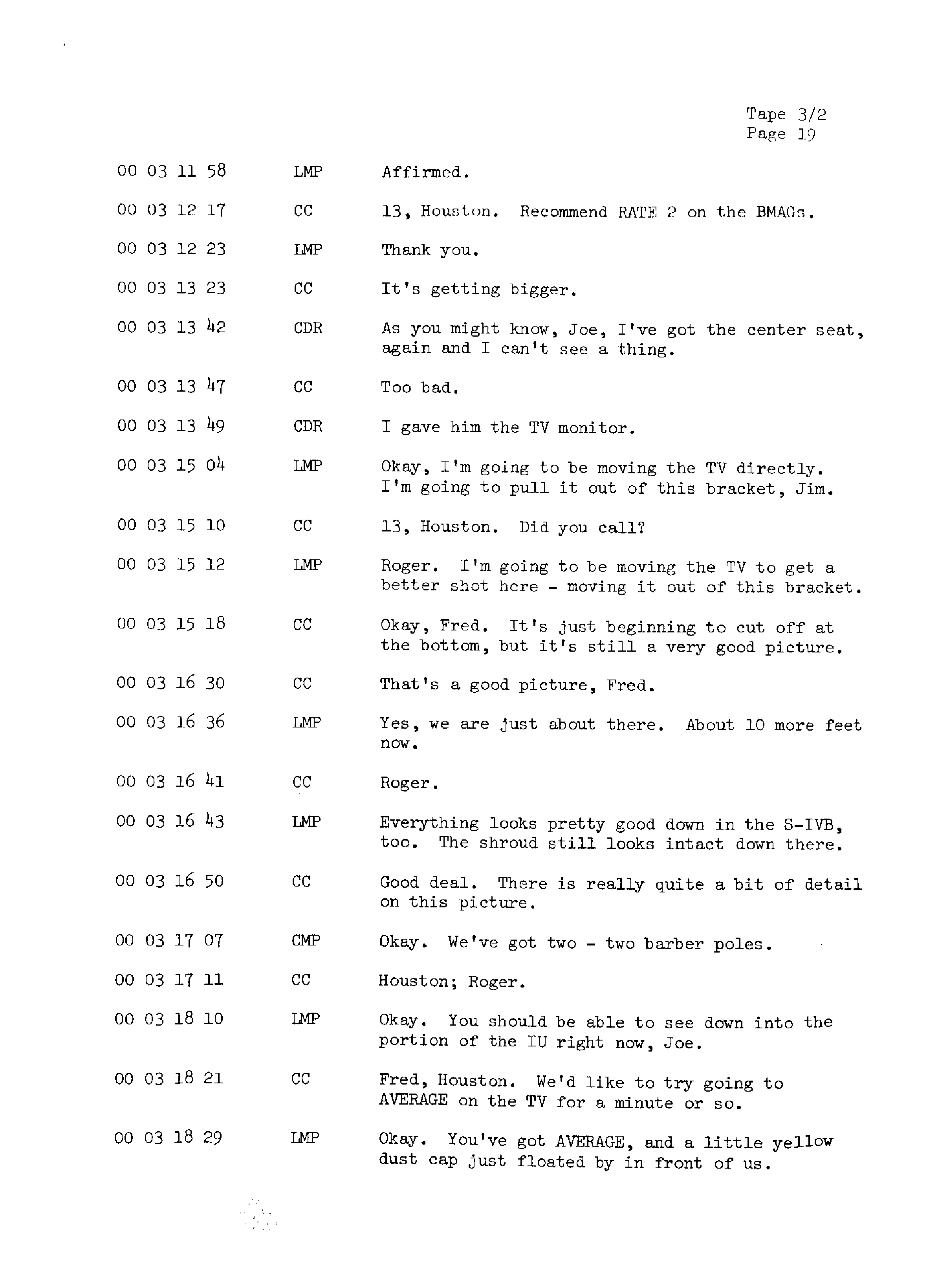 Page 26 of Apollo 13’s original transcript