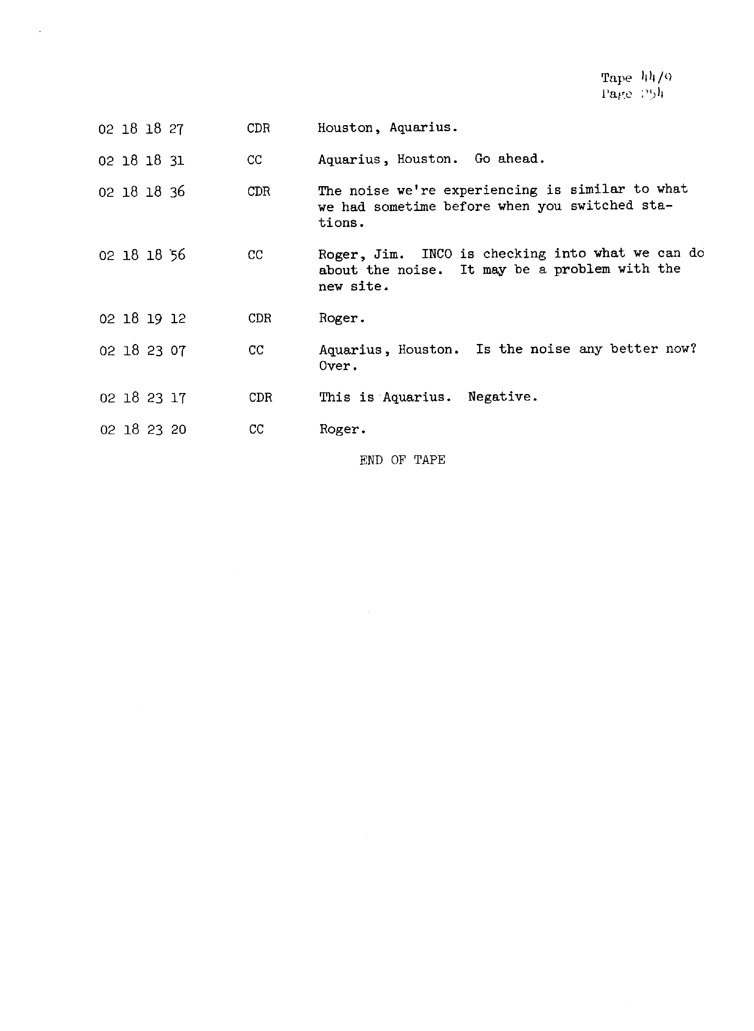 Page 261 of Apollo 13’s original transcript