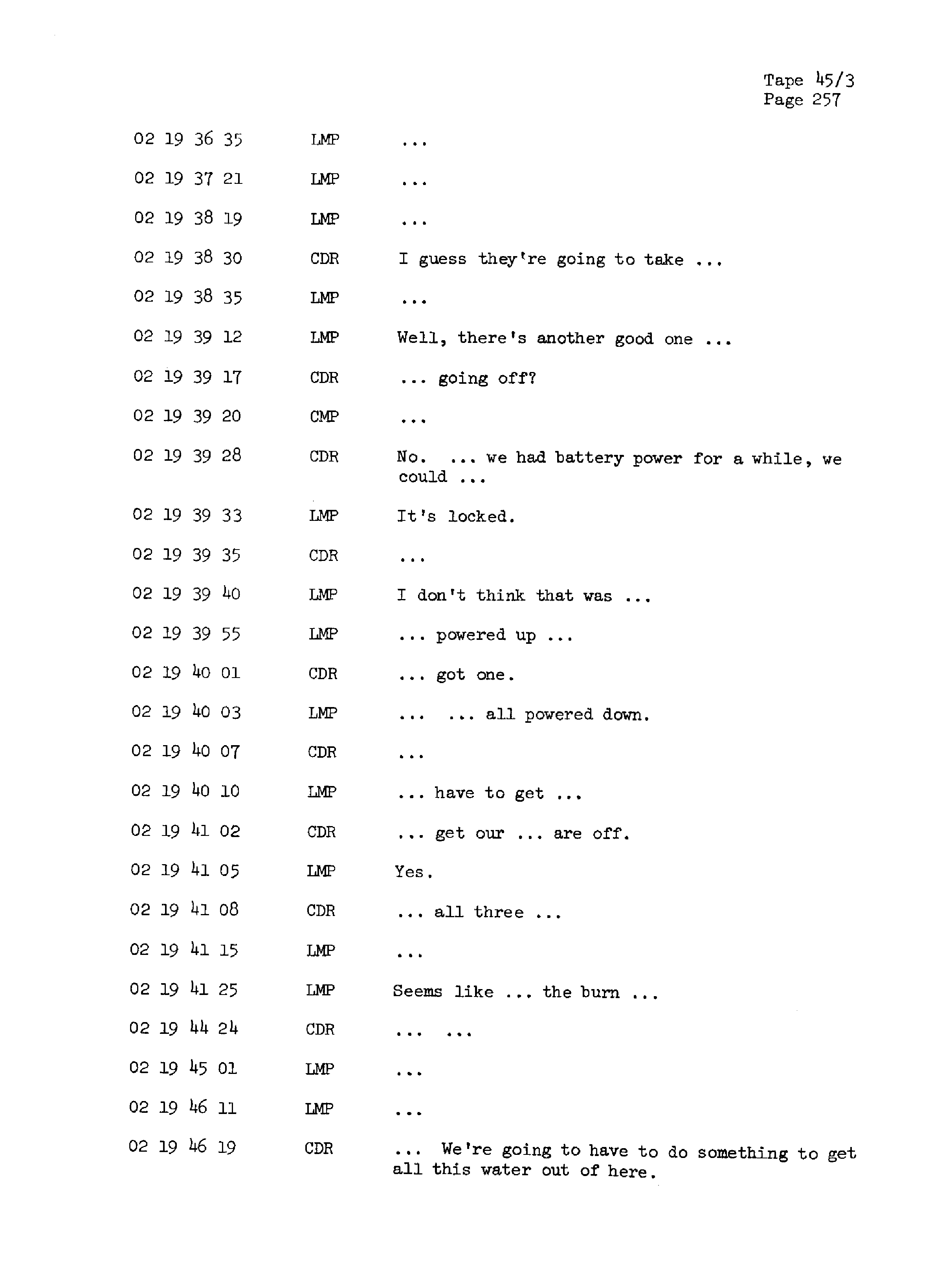 Page 264 of Apollo 13’s original transcript