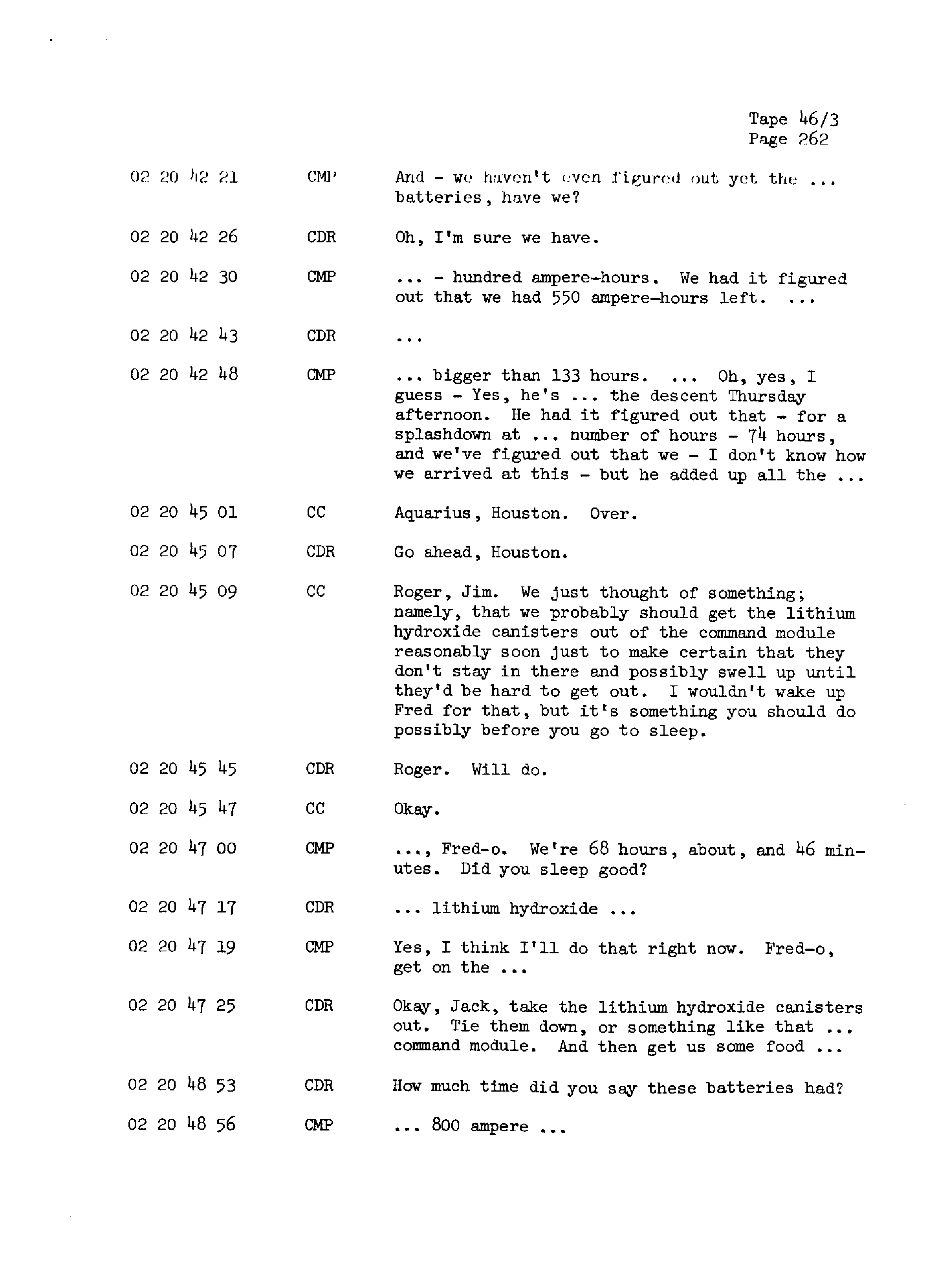 Page 269 of Apollo 13’s original transcript