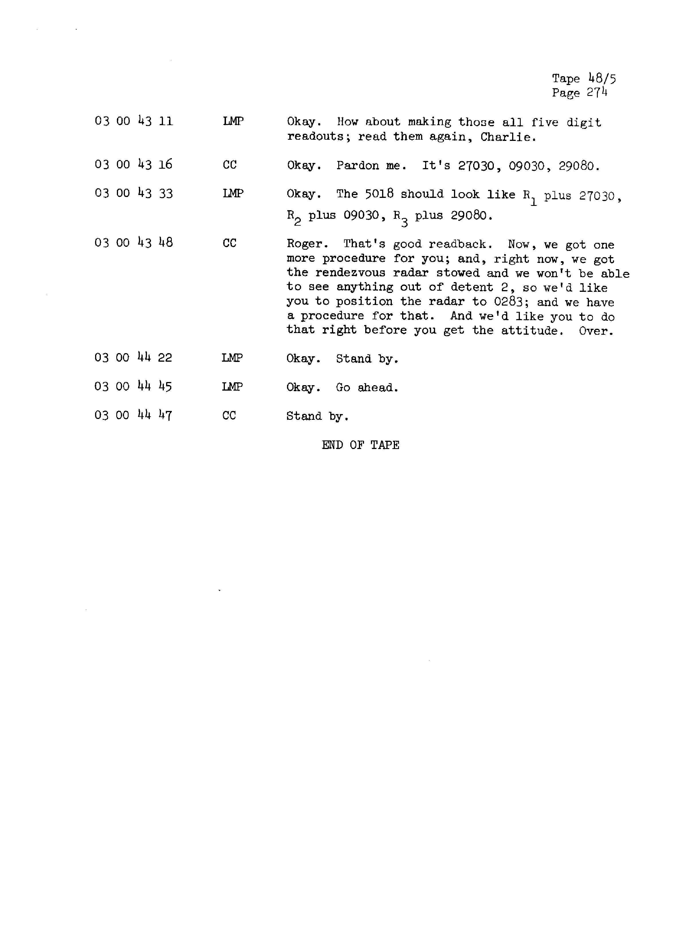 Page 281 of Apollo 13’s original transcript