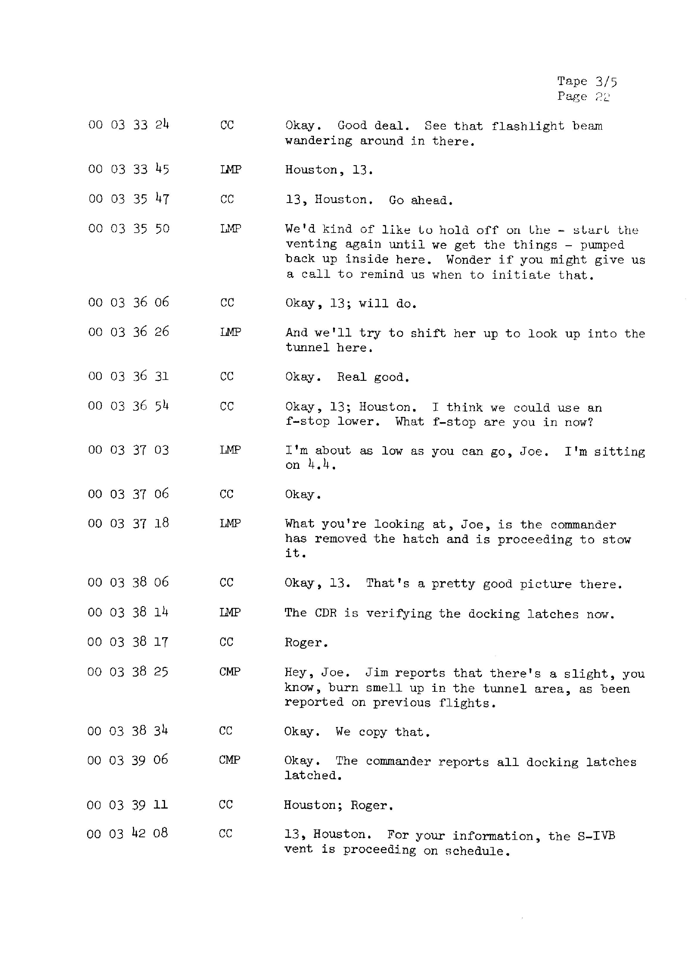 Page 29 of Apollo 13’s original transcript