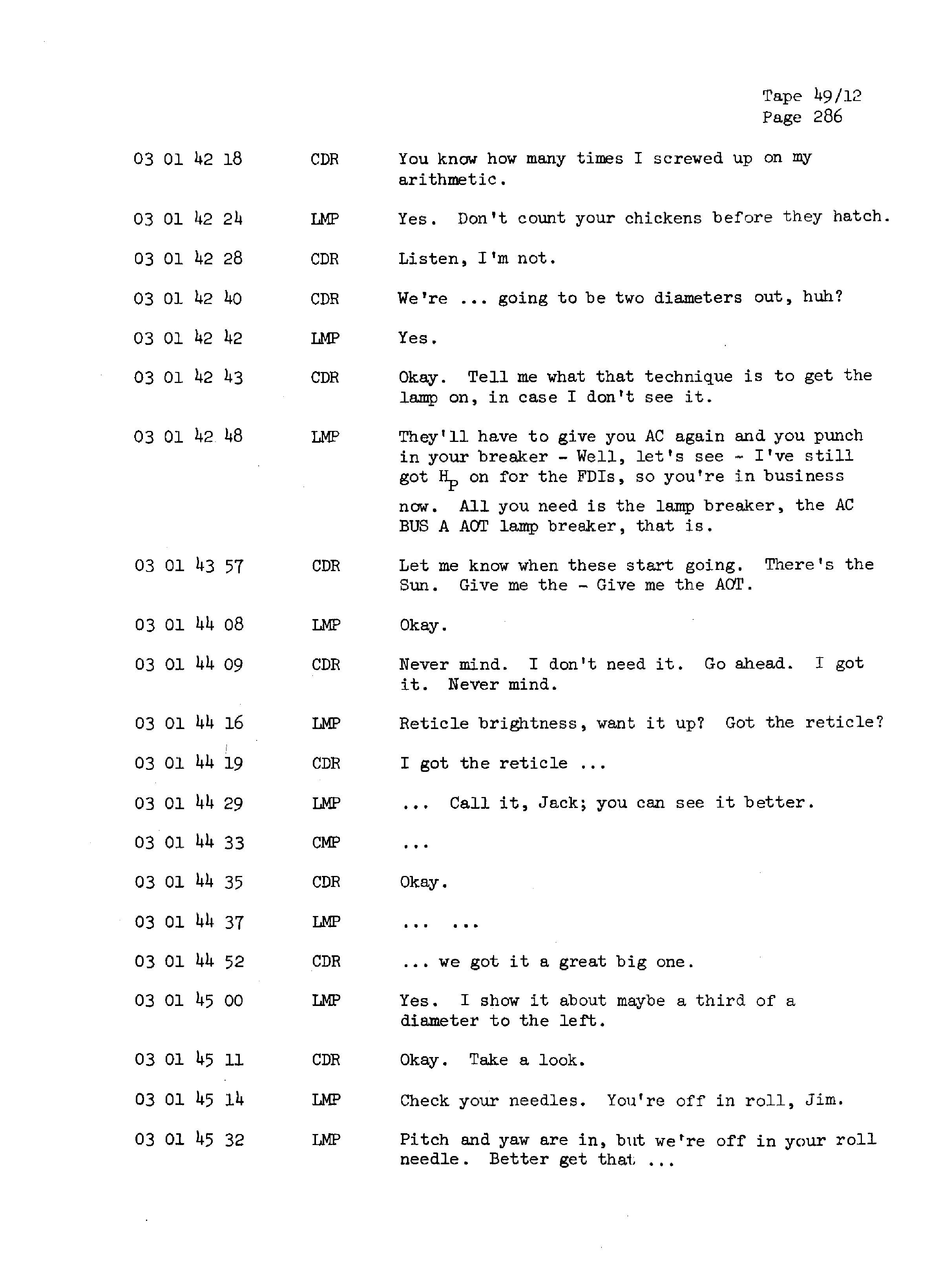 Page 293 of Apollo 13’s original transcript