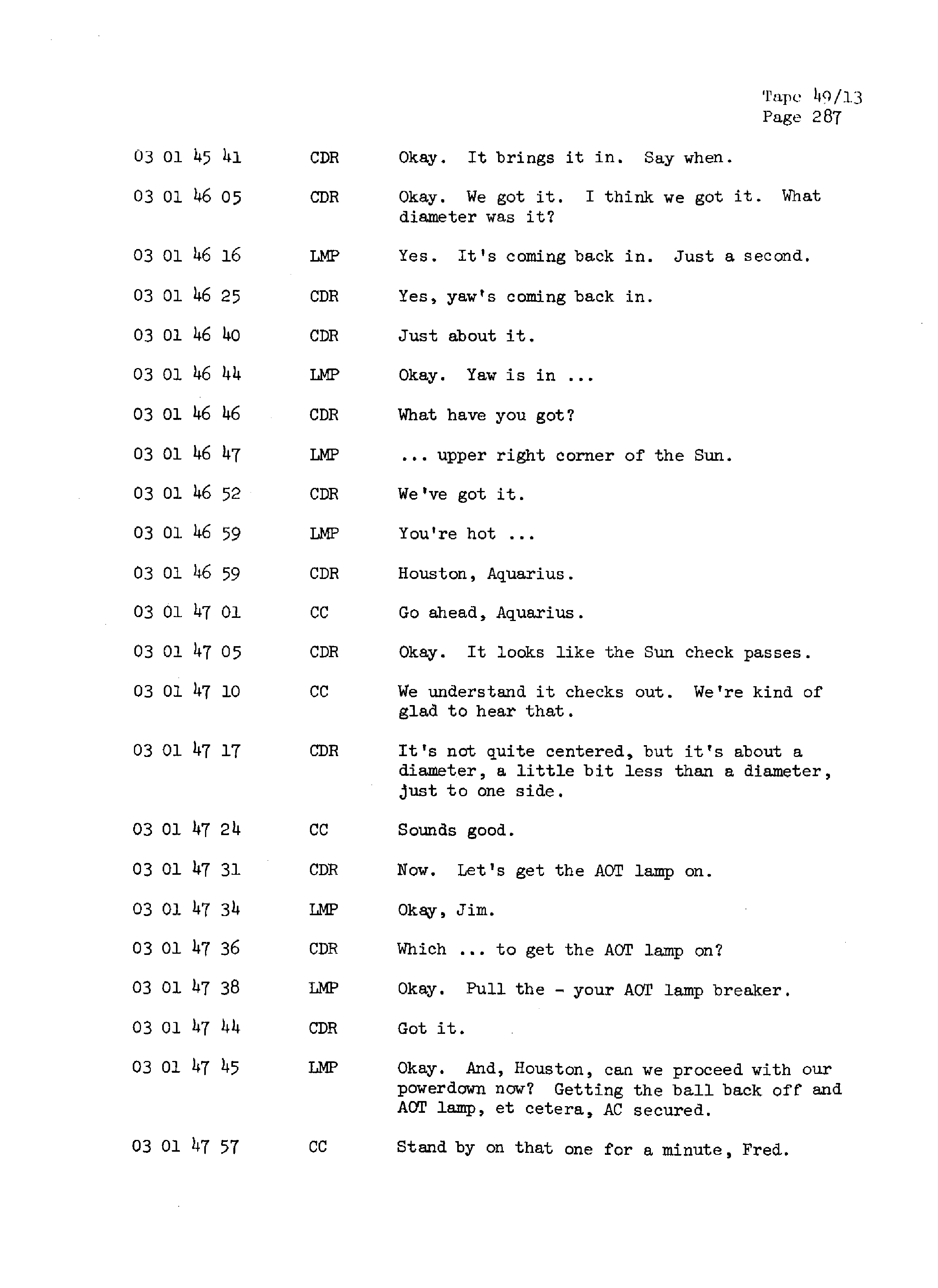 Page 294 of Apollo 13’s original transcript